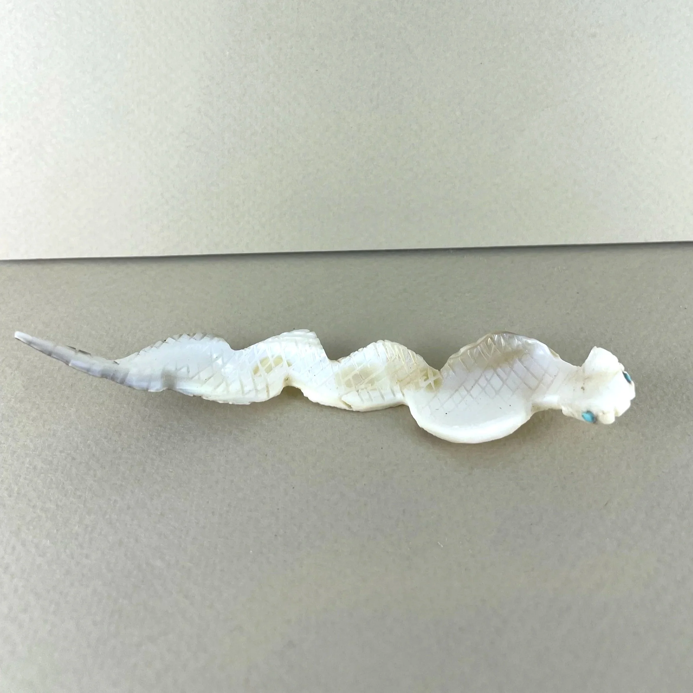 Shell Snake Fetish Carving by Carl Etsate