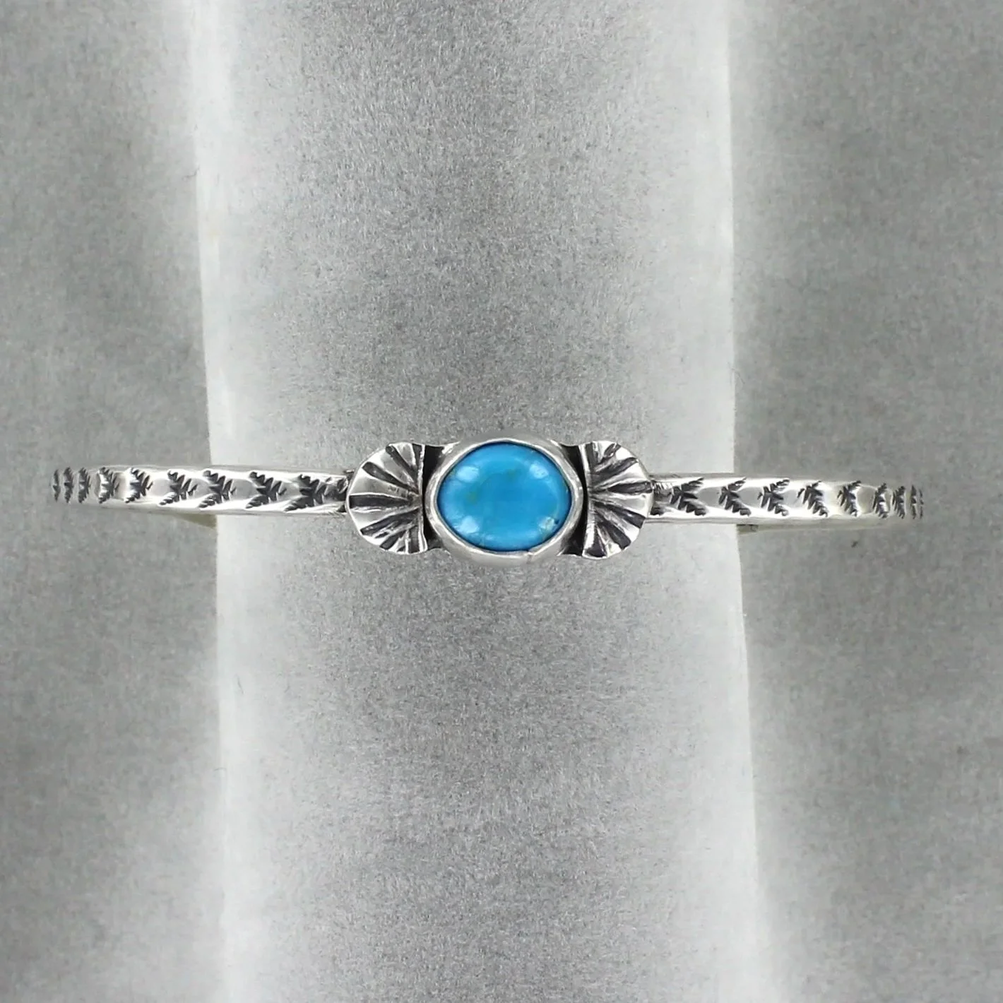 Kingman Turquoise Bracelet by Navajo Artist Tina Benally