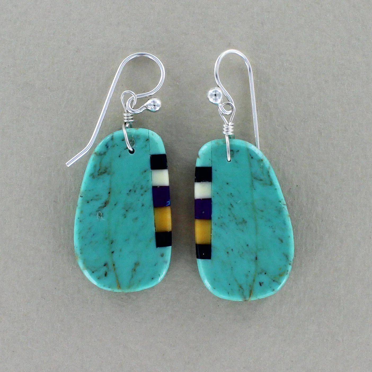 Ron Chavez Turquoise Slab Earrings