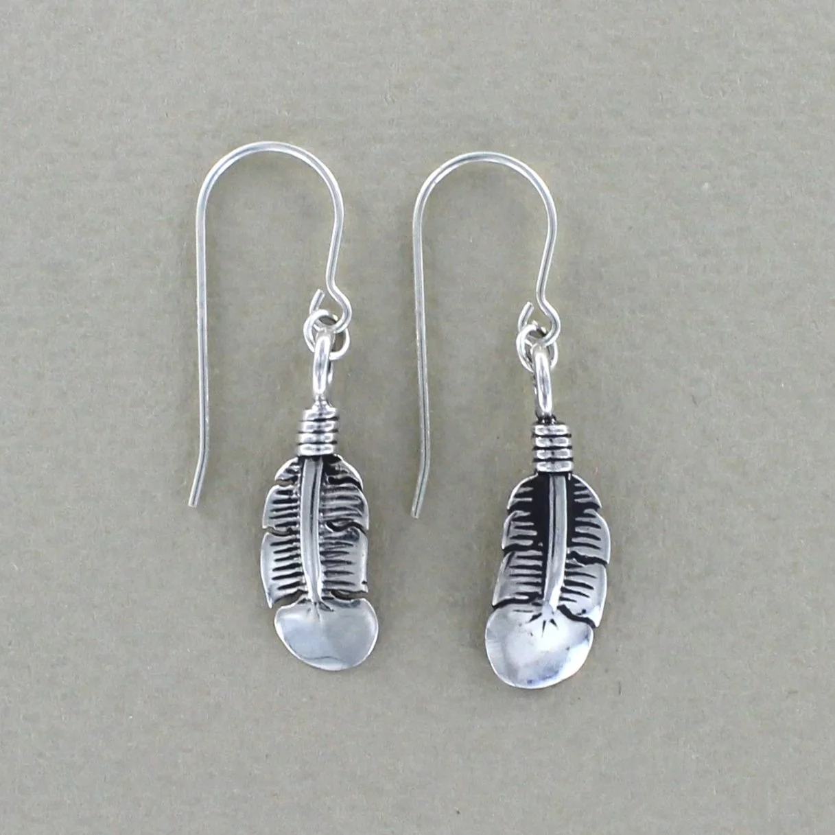 Sterling Silver Feather Earrings