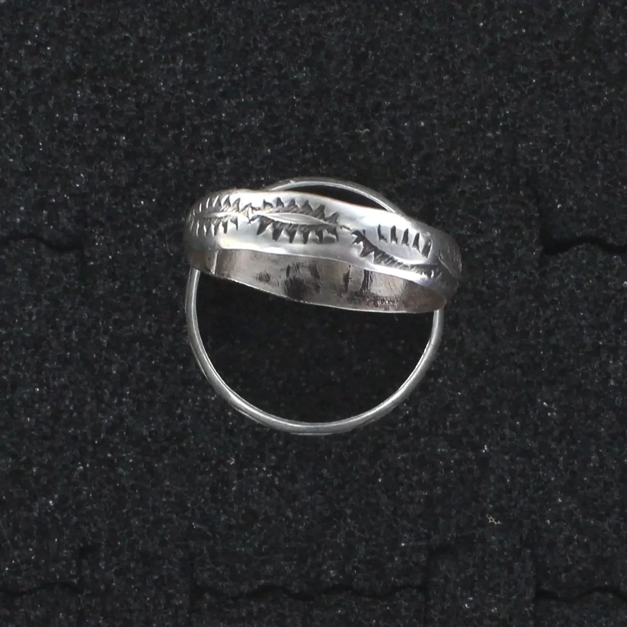 Navajo Stamped Sterling Silver Ring by Robert Cadman