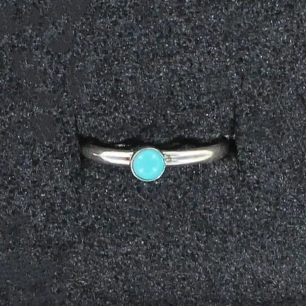 Small Turquoise Stone Sterling Silver Ring