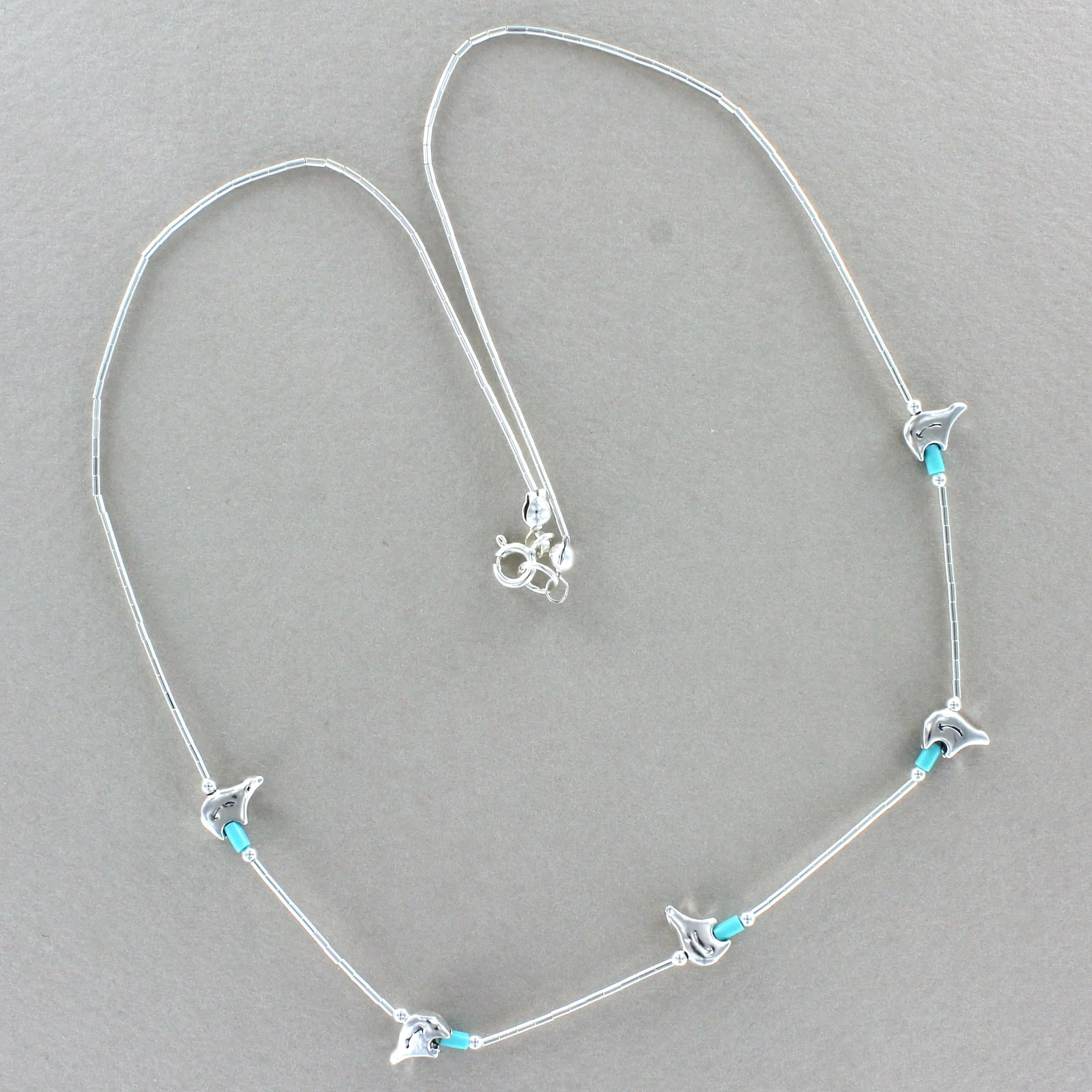 Liquid Silver Fetish Bear Necklace