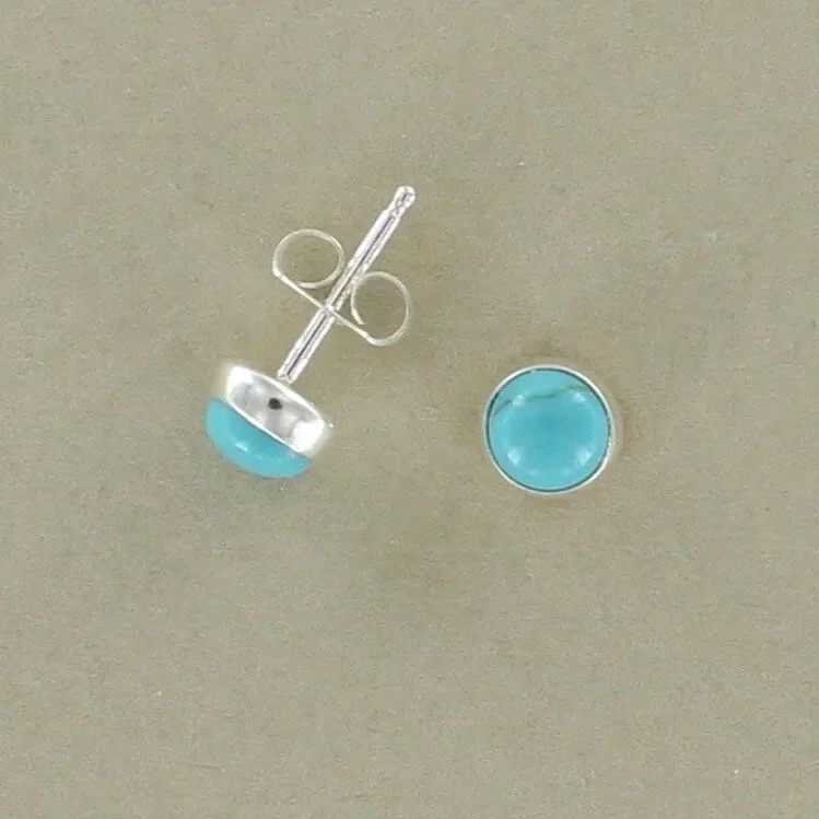 5mm Round Turquoise Stud Earrings