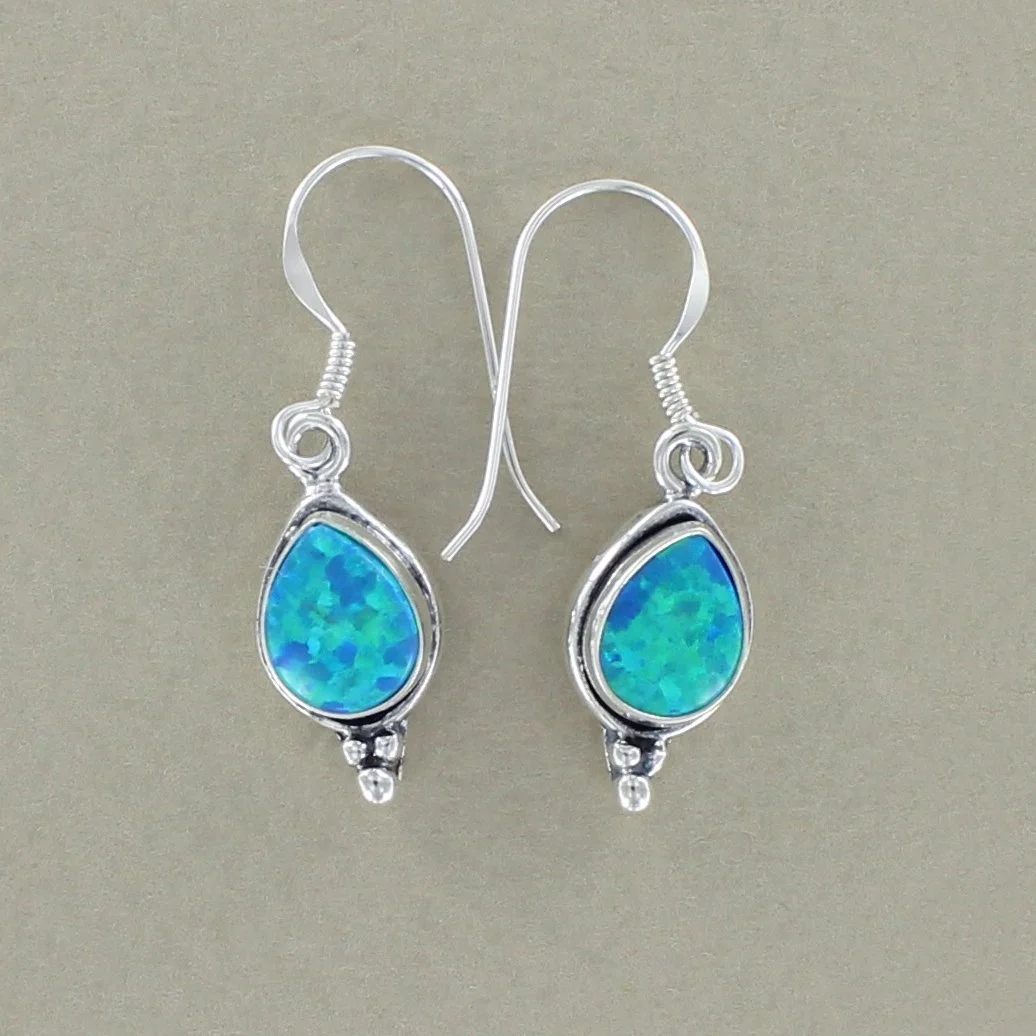 Opal teardrop earring