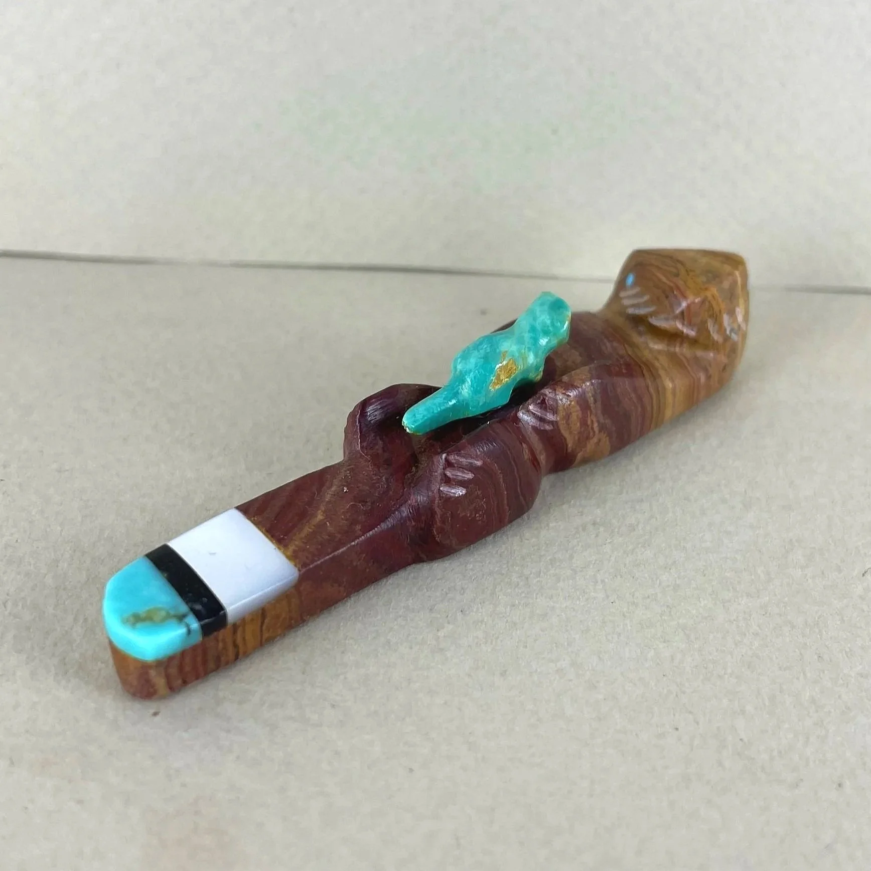 Dolomite Otter Fetish Carving by Brandon Phillips