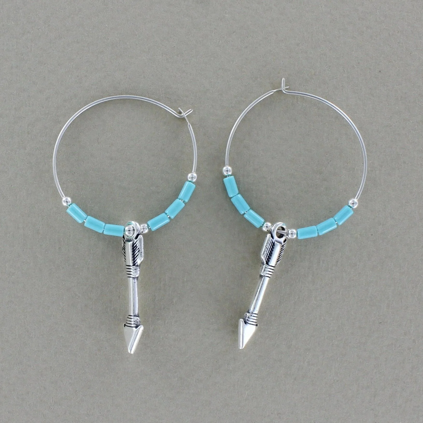 Sterling Silver Arrow Hoop Earrings