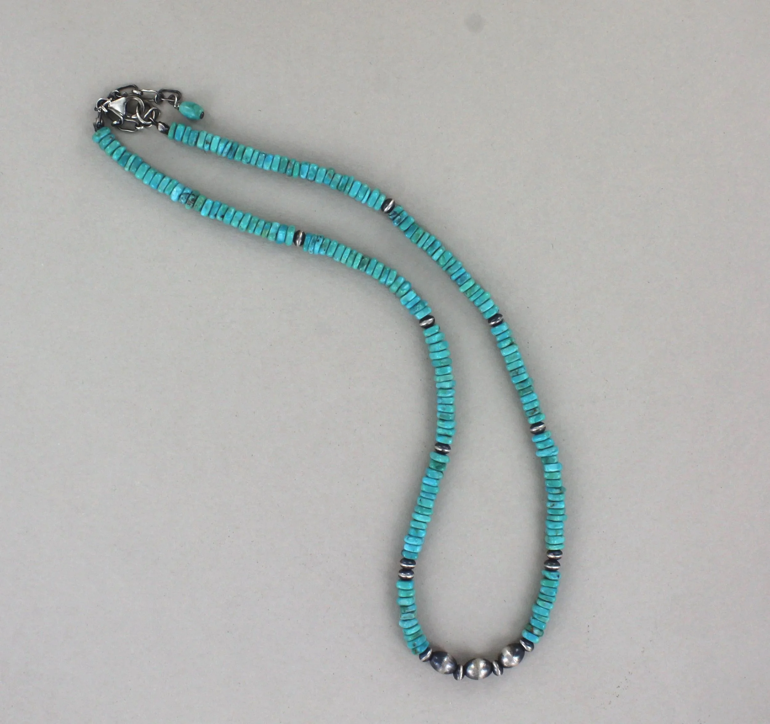 Natural Turquoise Rondelle Necklace