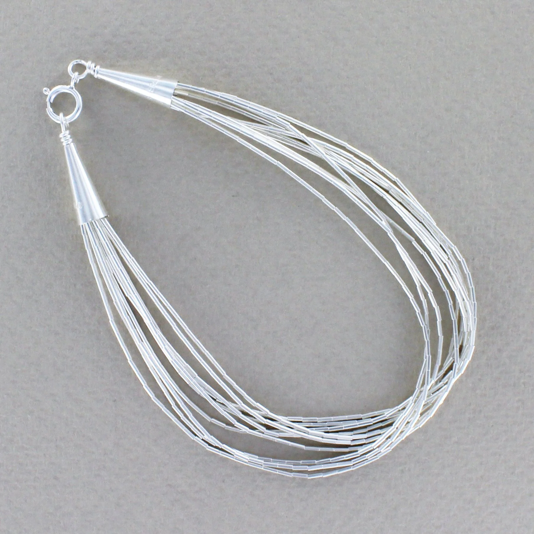 10 Strand Liquid Silver Bracelet