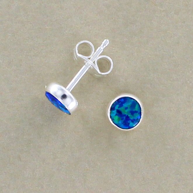 5mm Round Opal Stud Earrings