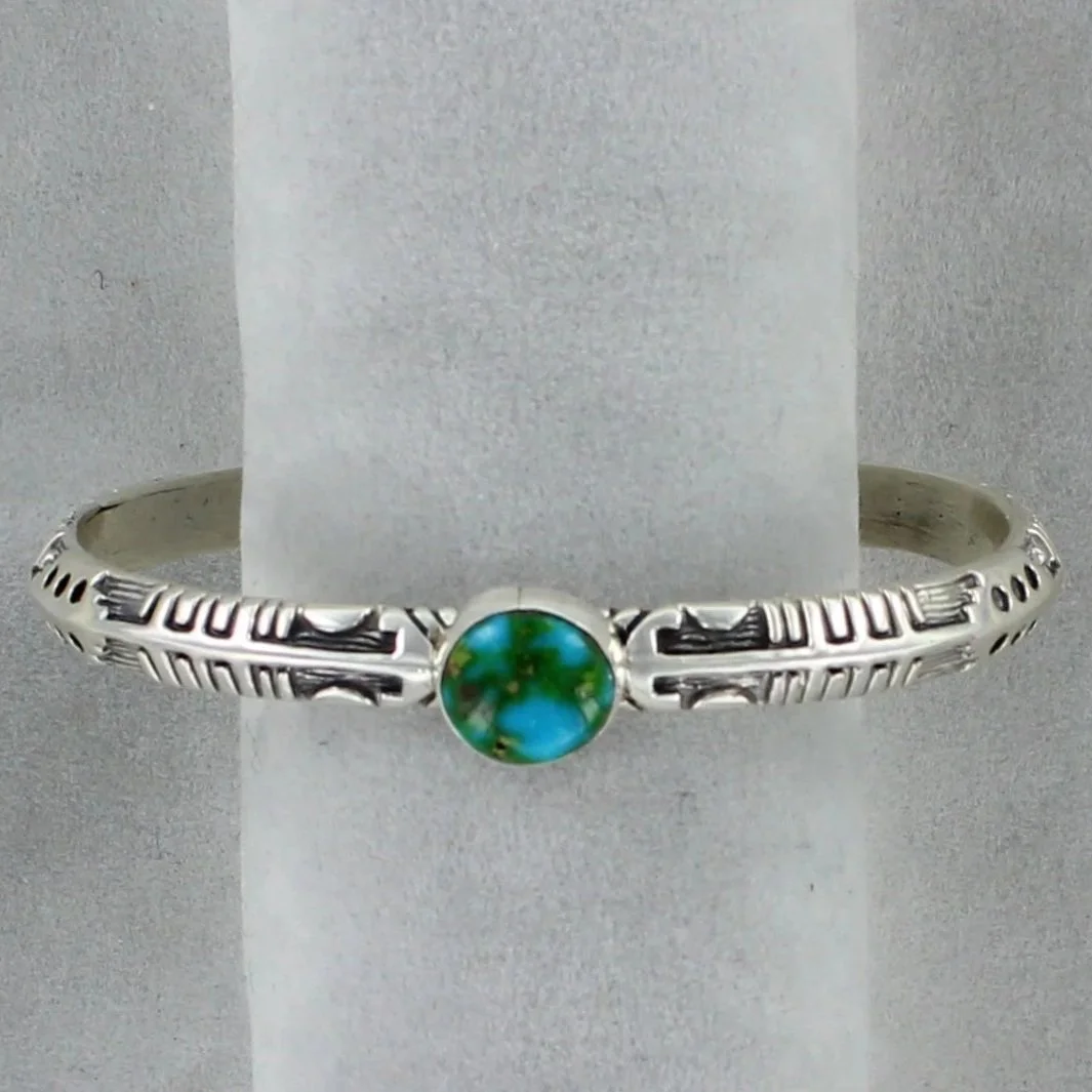 Sonoran Gold Turquoise Sterling Silver Bracelet by Ben Sanders