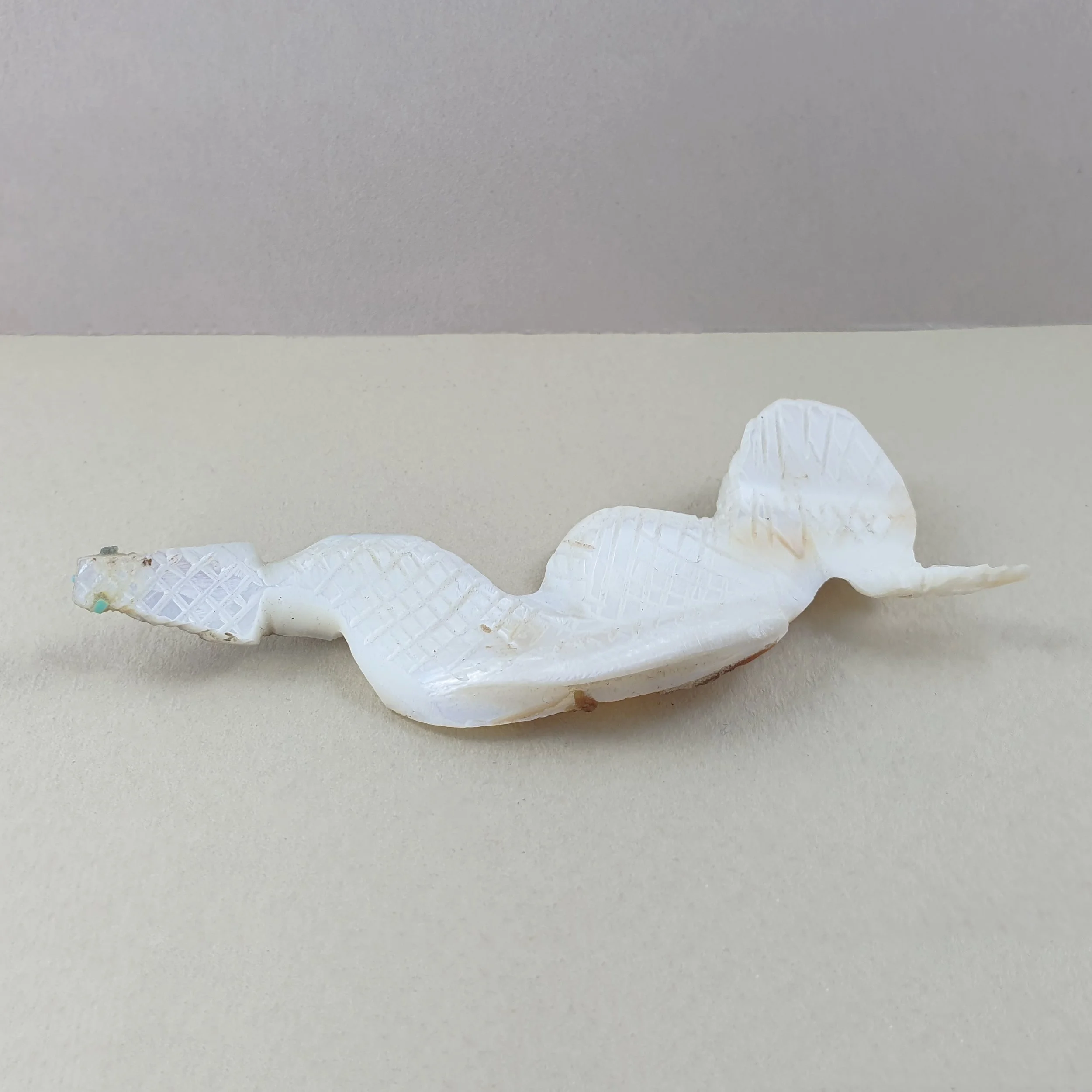 Shell Snake Fetish Carving by Carl Etsate