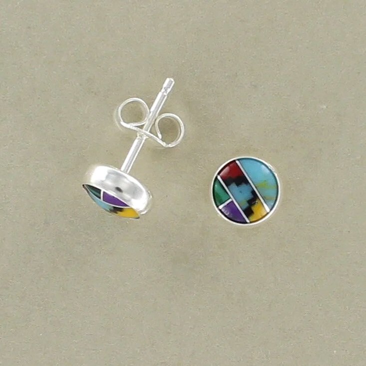 6mm Aztec Small Round Stud Earrings