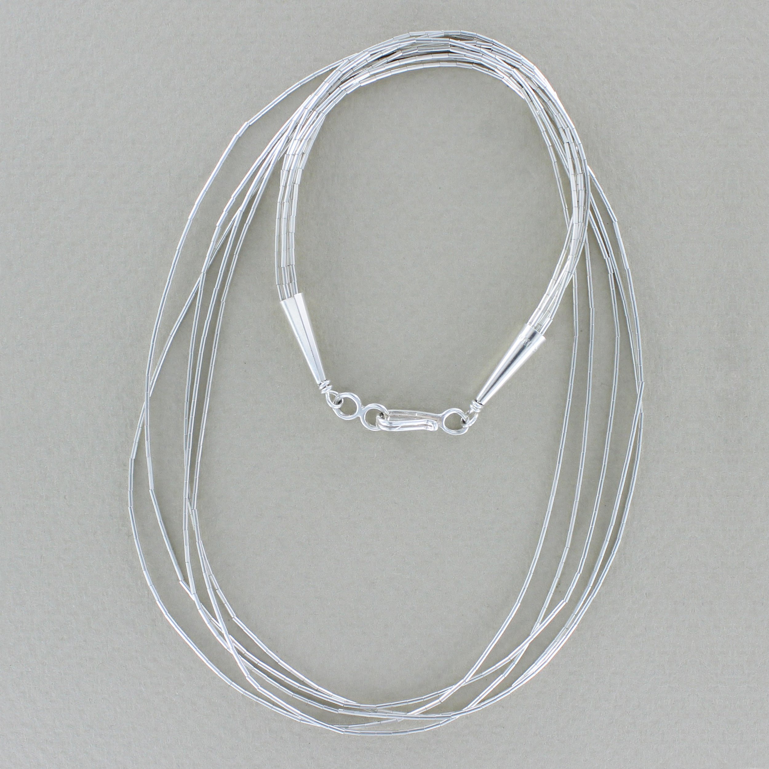 5 strand liquid silver necklace