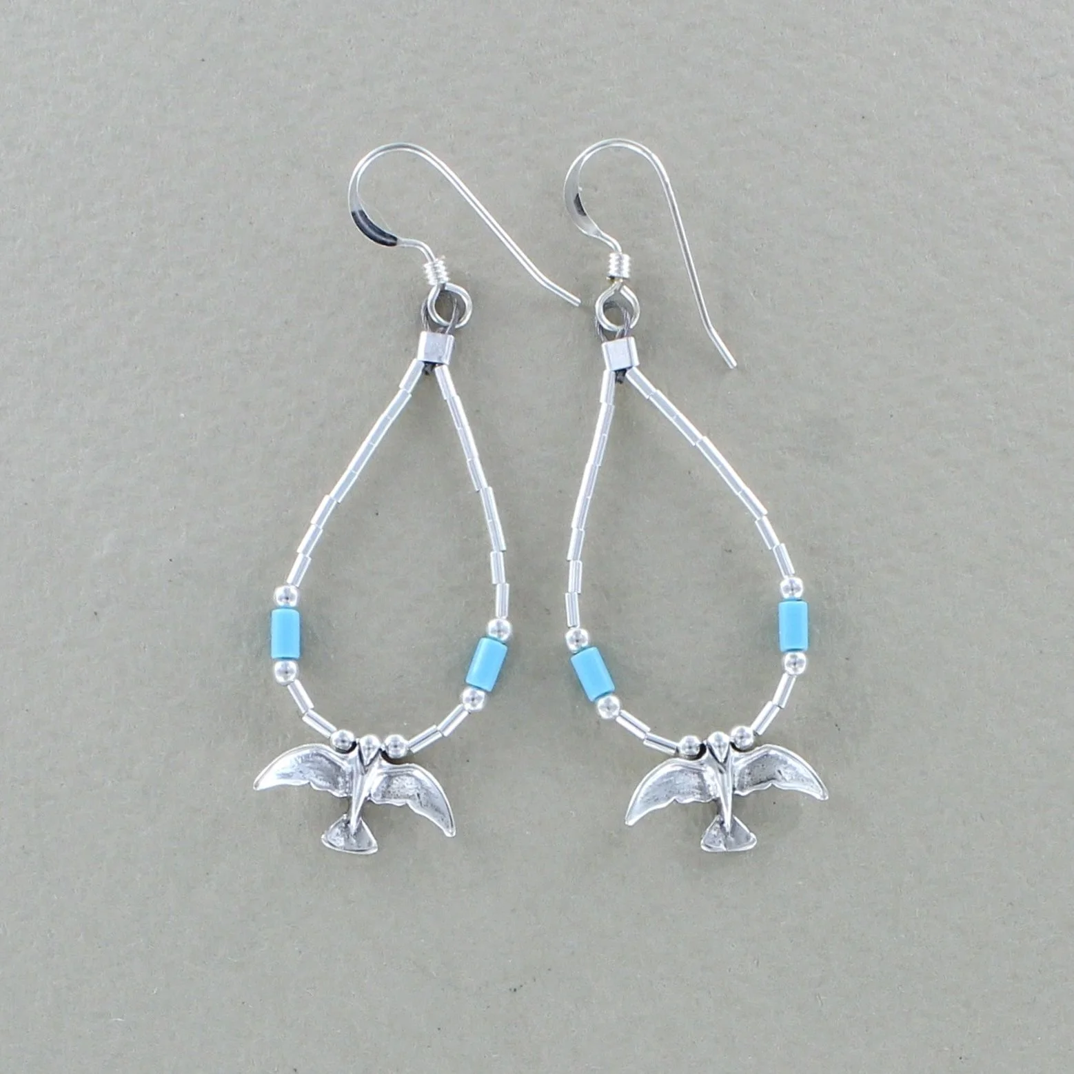 Liquid Silver Eagle Earrings