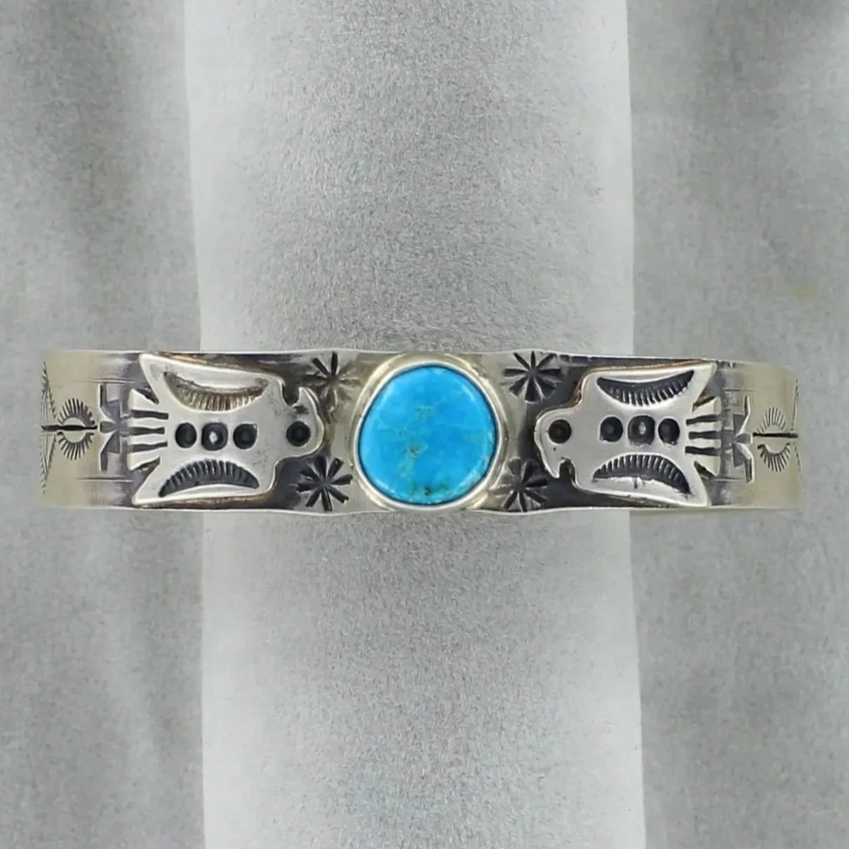 Navajo Turquoise and Silver Thunderbird Bracelet