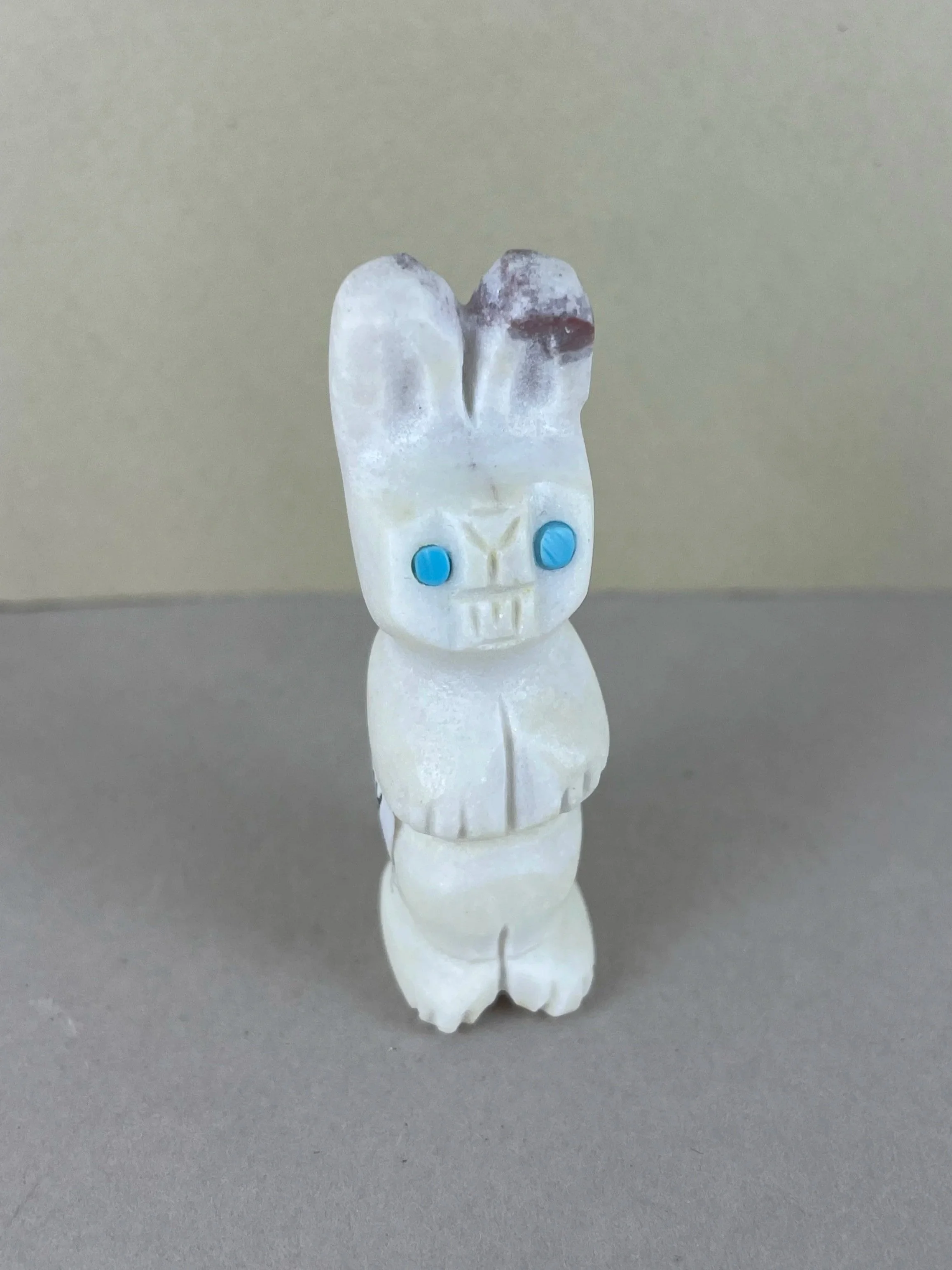 Cody Chavez Alabaster and Turquoise Rabbit Fetish