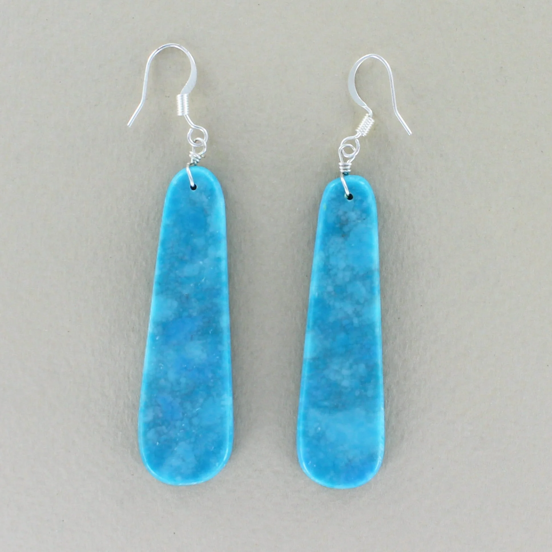 Kingman Turquoise Large Teardrop Earrings