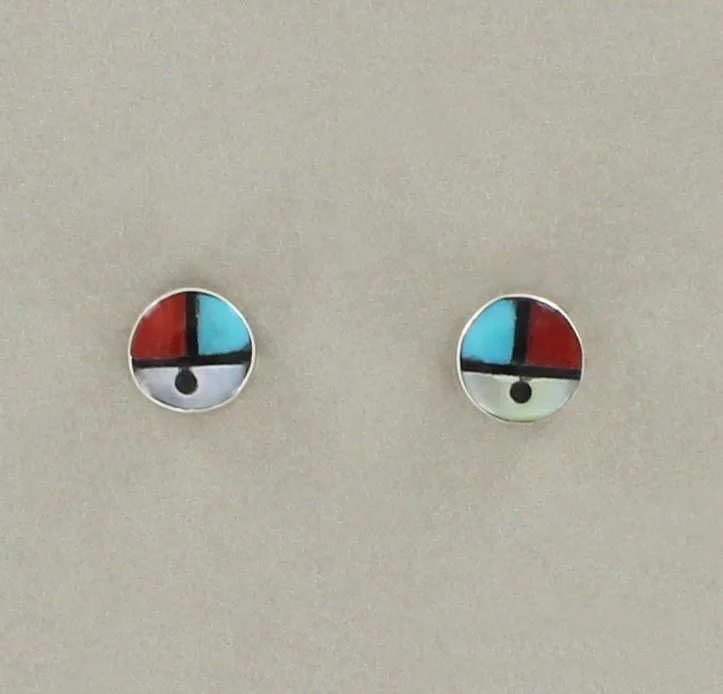 Zuni John Cheama sunface stud earrings