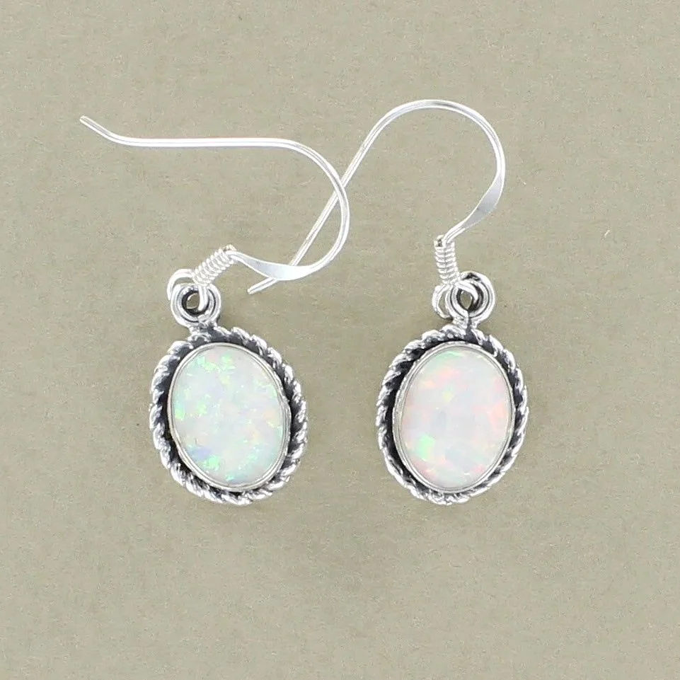 Opal Oval Drop Earrings