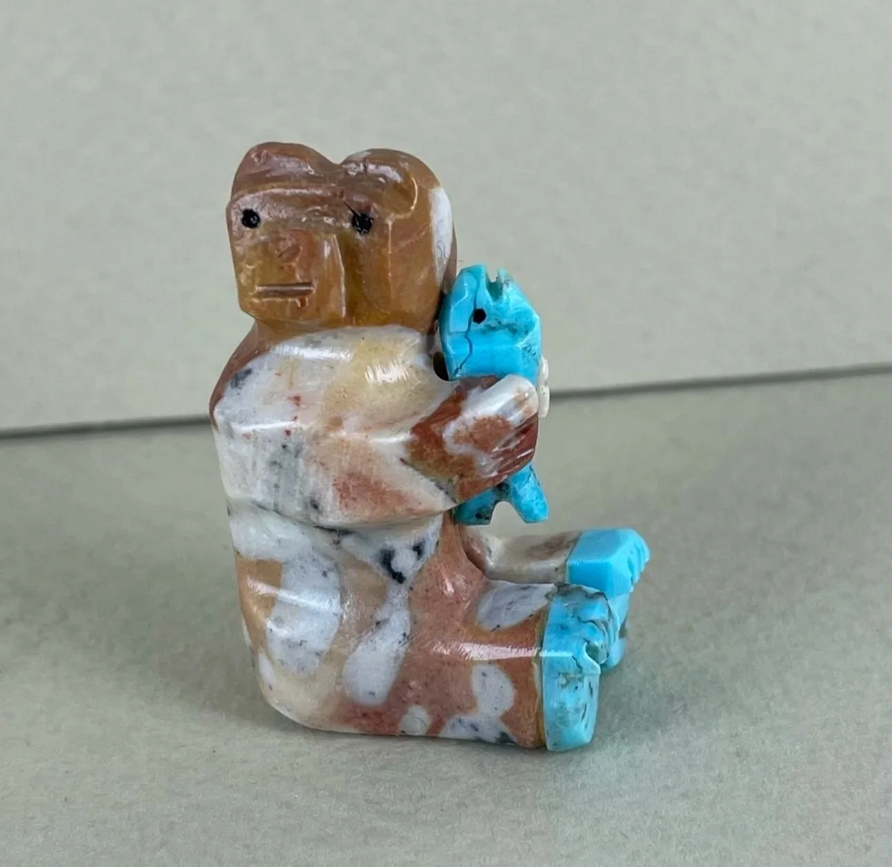 Sammy Smith Bear with Fish Carving