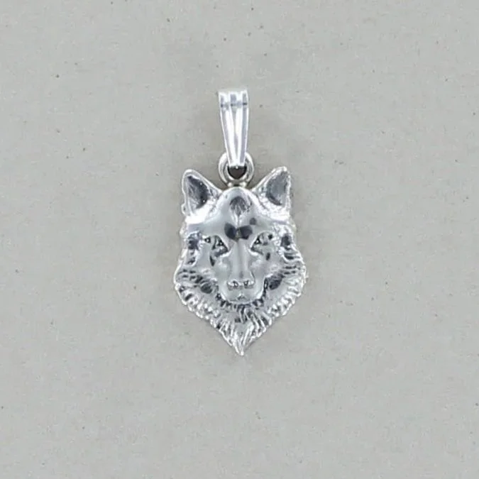 Sterling Silver Wolf Head Pendant