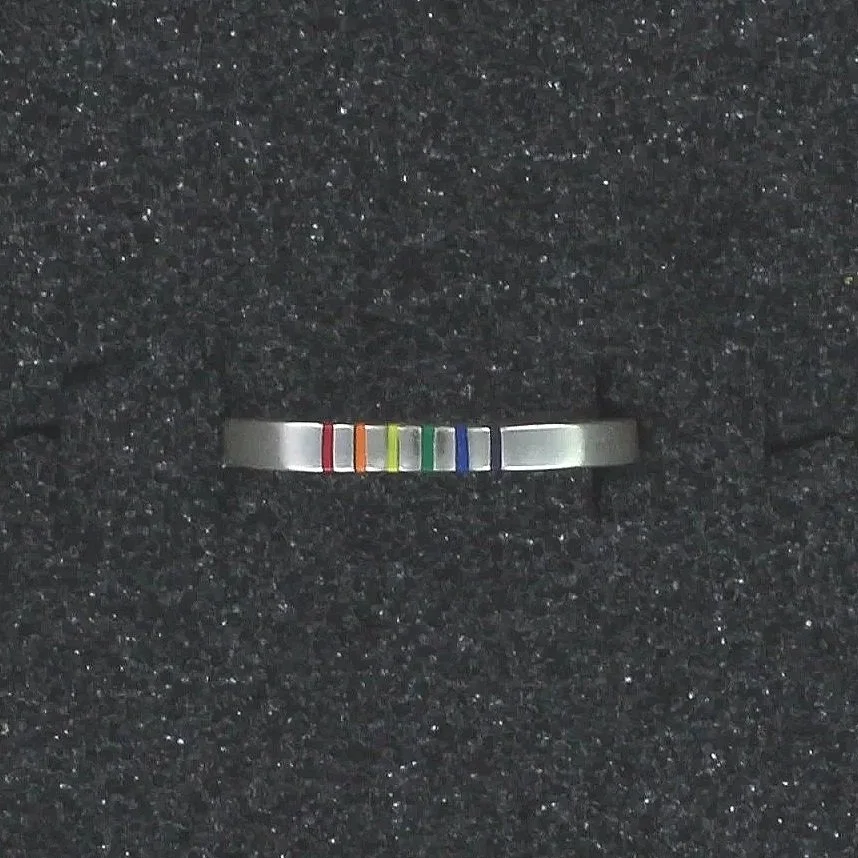 Rainbow Sterling Silver Infinity Thin Ring
