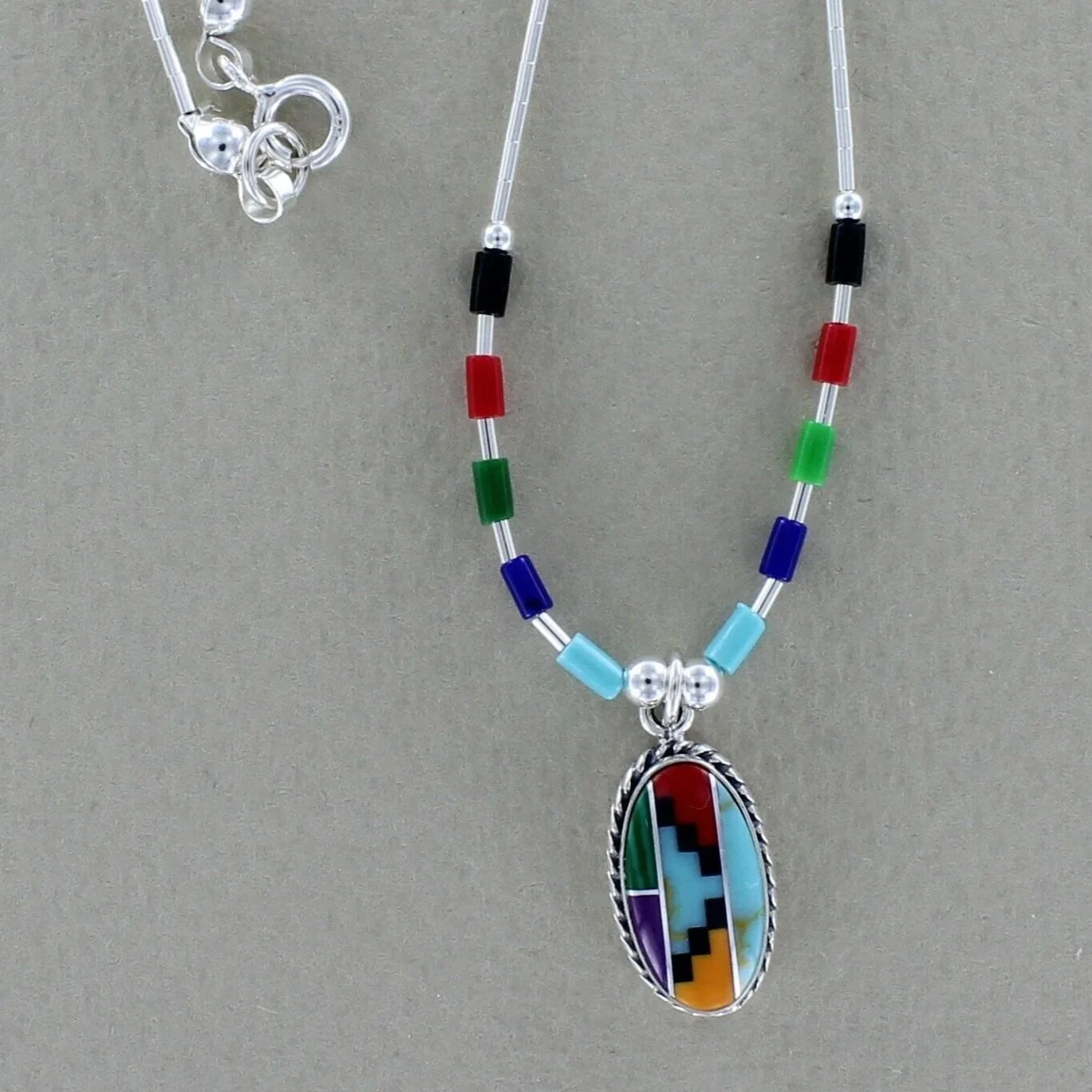 15mm Aztec Long Oval Necklace