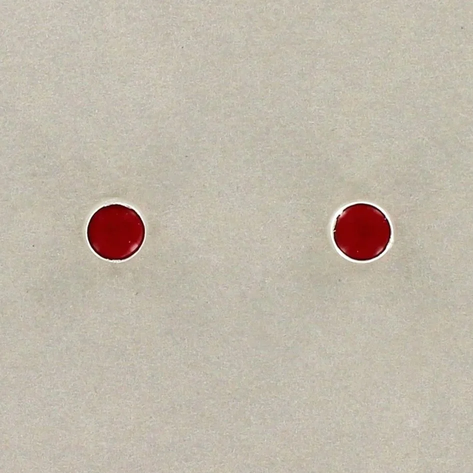 5mm Round Coral Stud Earrings