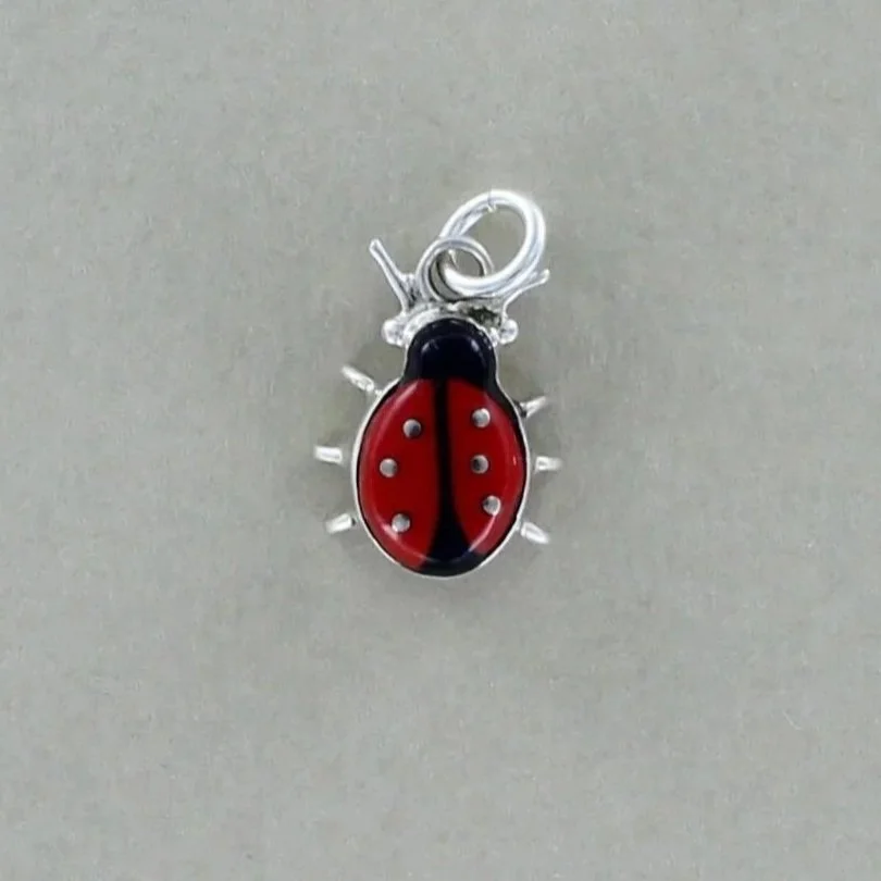Bamboo Coral Ladybird Sterling Silver Pendant