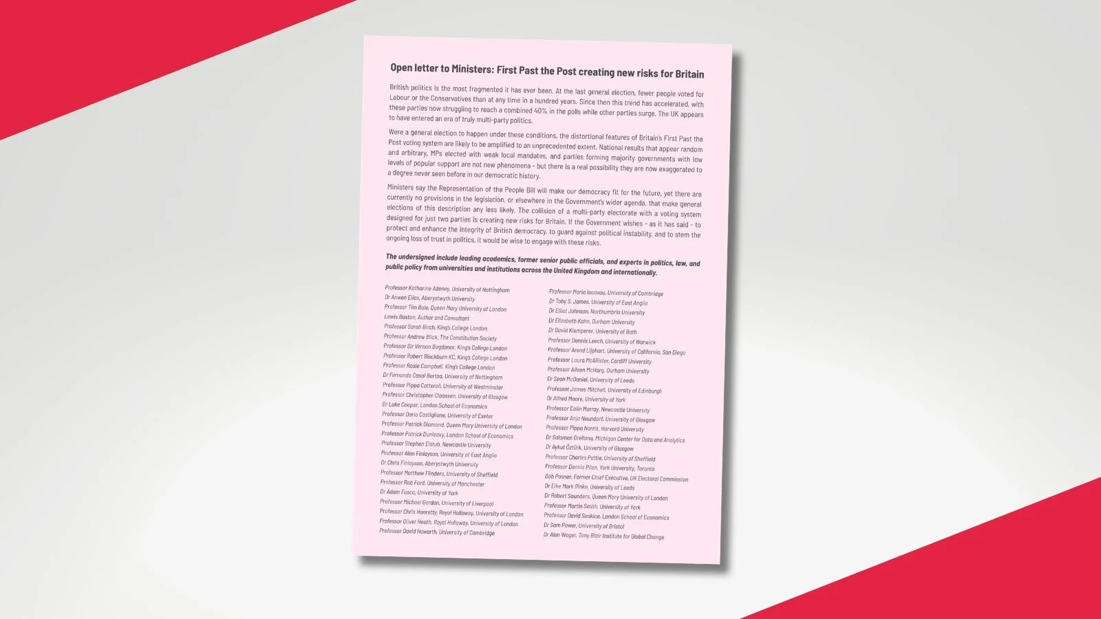 Gaps in Elections Bill risk chaos, warn leading experts