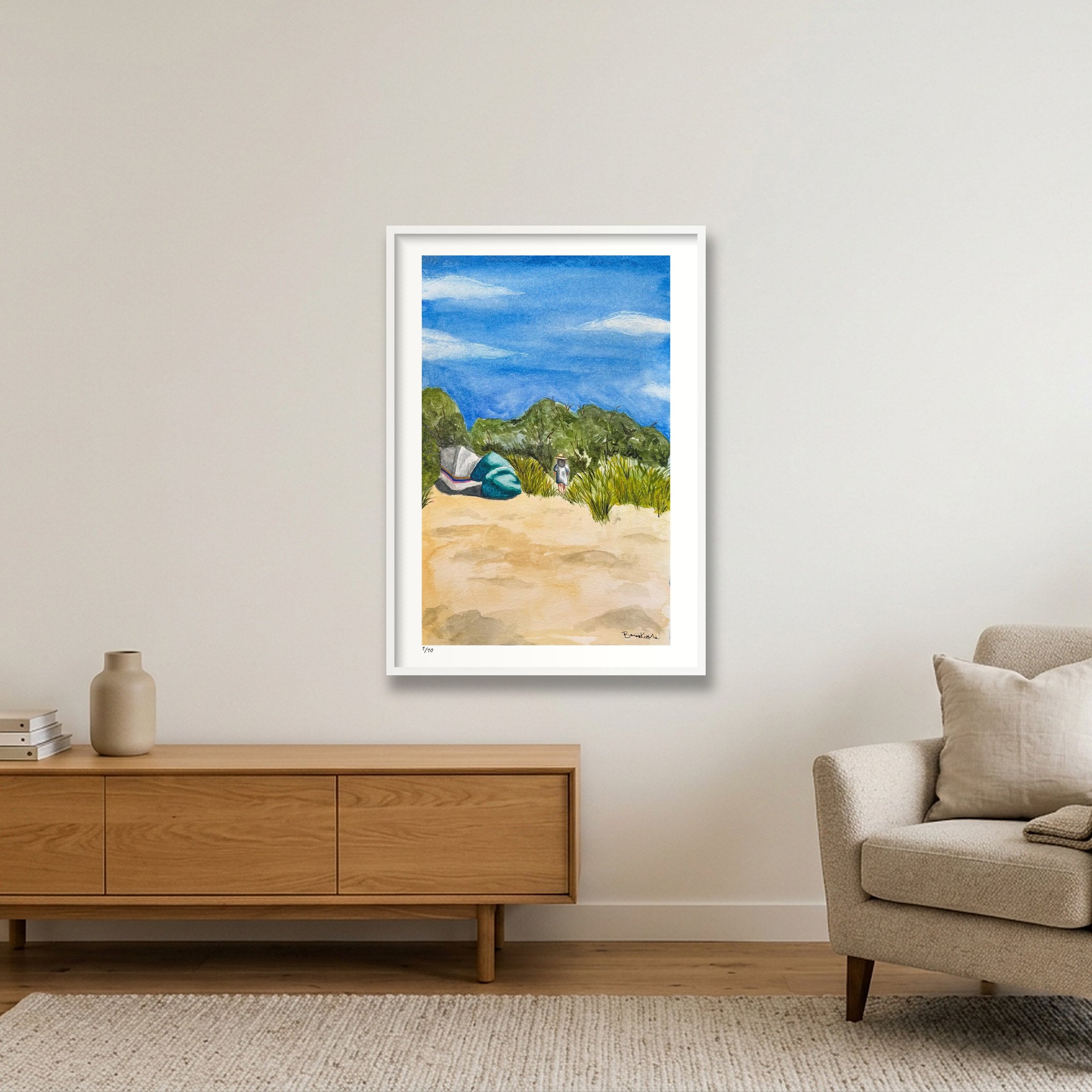 Cape Cod Beach Dunes Watercolor