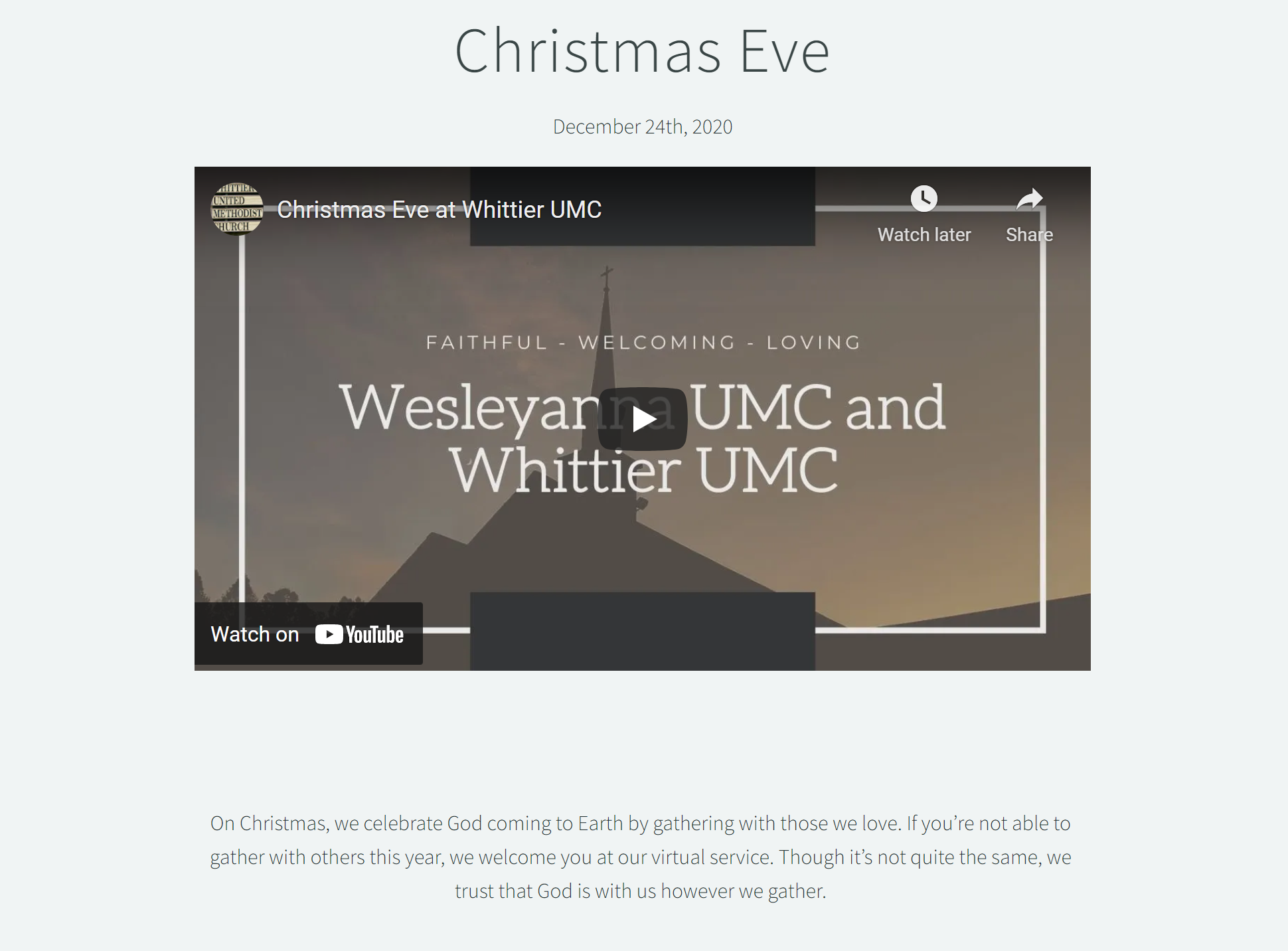 Whittier UMC Worship page