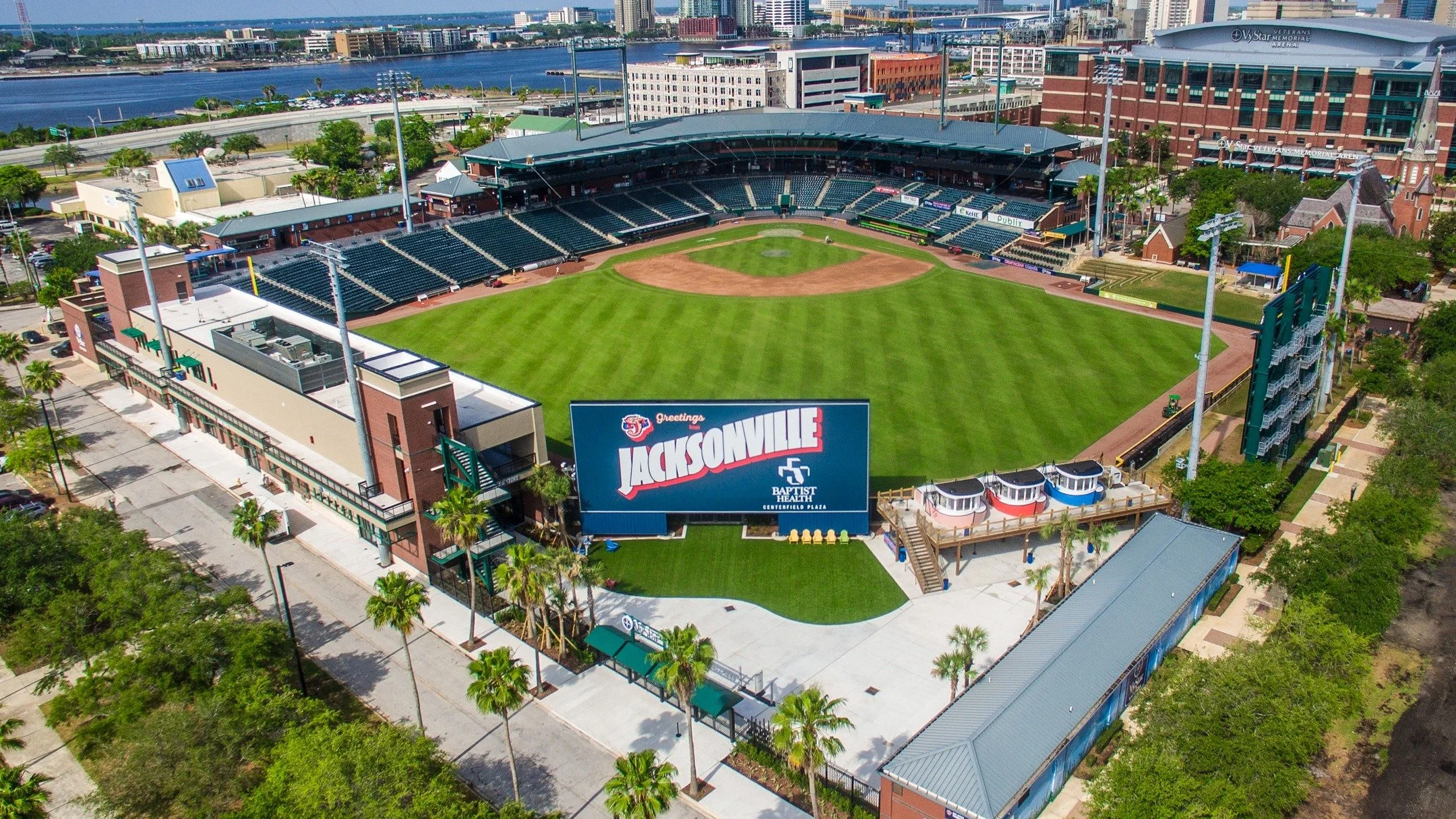 JACKSONVILLE JUMBO SHRIMP ⚾️🦐| We&rsquo;re closing out 2025 with a home run! Catalyst provided landscape architectural services for the theming and design of the main entrance gate and Fan Zone at VyStar Ballpark in Jacksonville, FL. Three shrimp bo