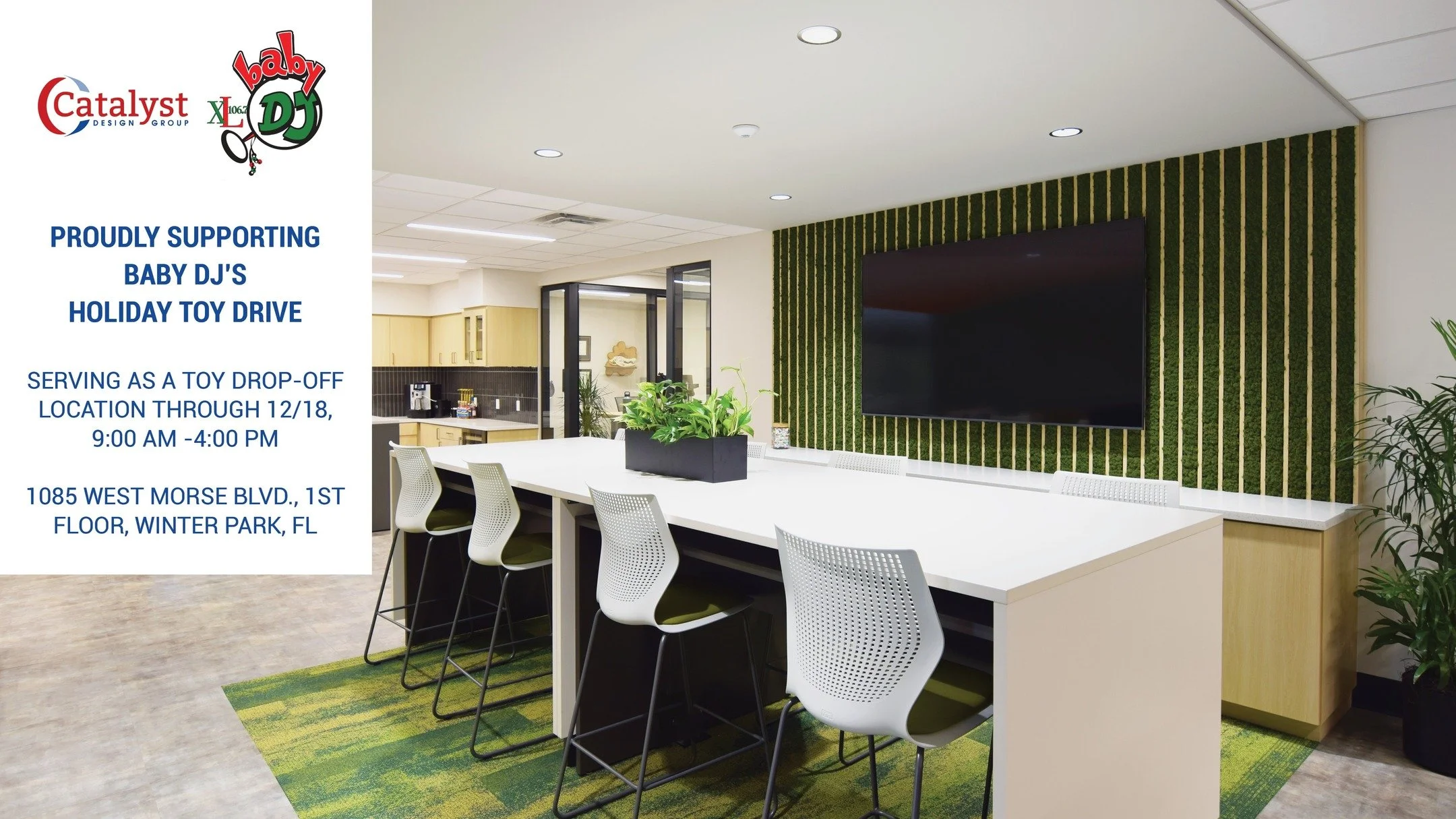 As we count down to 2026, we're sharing recent events and projects that have shaped our communities!

To start, Catalyst is proud to serve as an official drop-off location for XL 106.7's Baby DJ Holiday Toy Drive, in support of their mission to bring