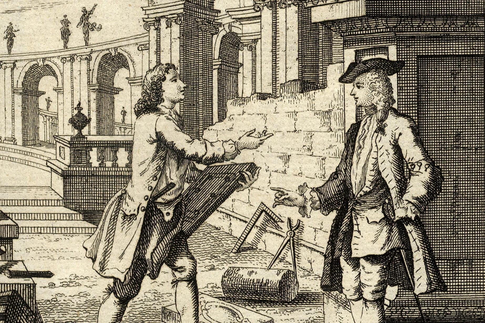 Detail from Frontpiece of The Builder’s Dictionary, 1734