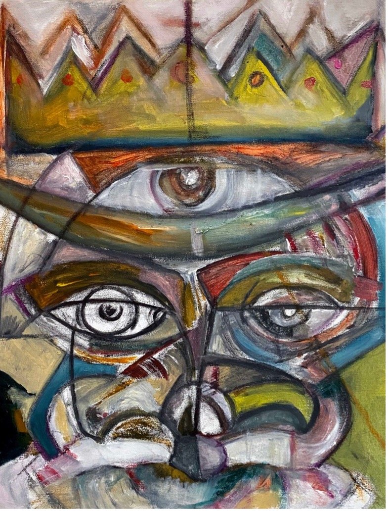  Reji Thomas,  Crown  (2022). Oil on Canvas, 16 x 20 in. Collection of the artist. 