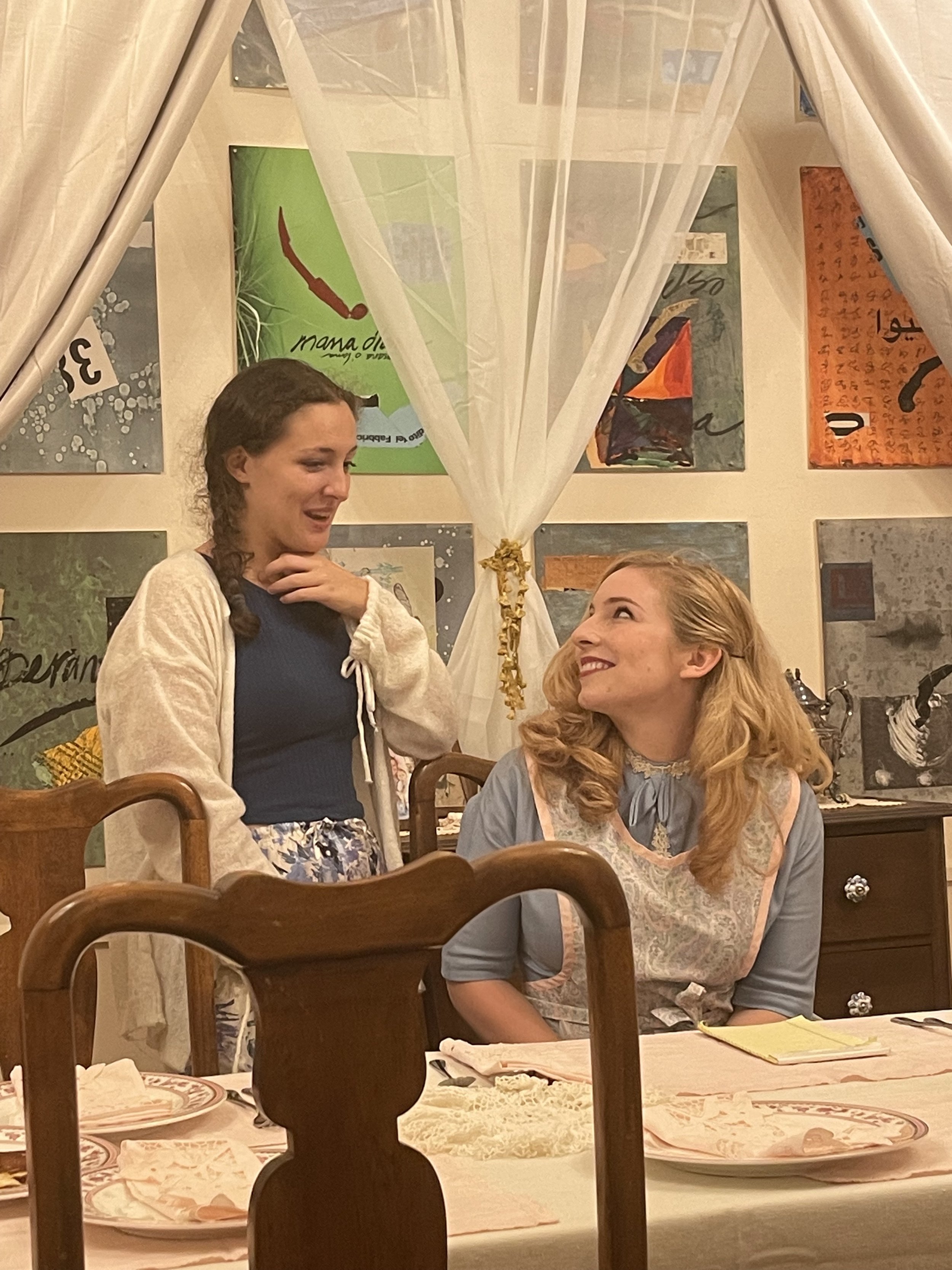  Scene from Bottle Alley Theatre Co. performance of  We Have Always Lived in the Castle.  (Left to Right) Frances Garnet and Madison Marie Laird. 