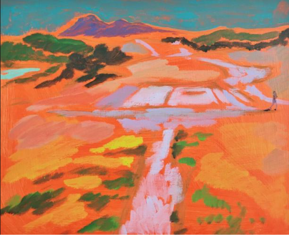 "Mt Tam, Orange," oil on canvas.
