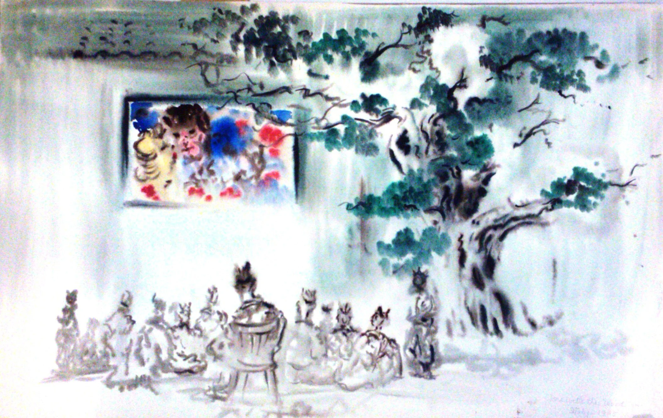 "Gone with the Wind", Italy; 1945, watercolor, 19 x 25 3/4 in.