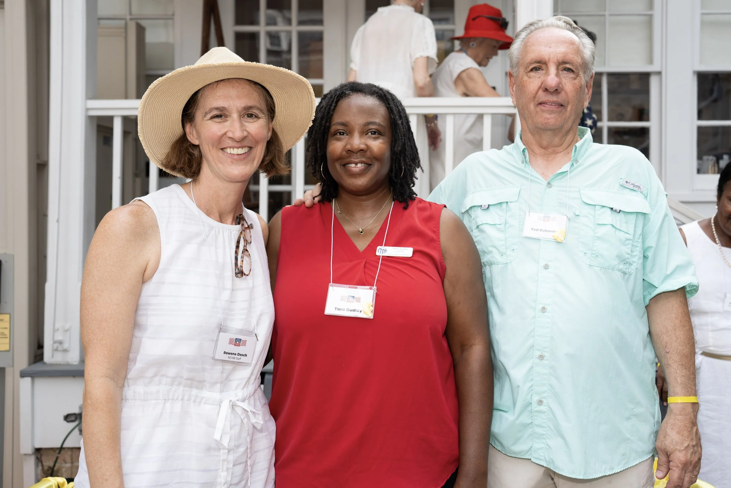 Restoration and Interpretation Team: Executive Director Rowena Dasch with Dr. Tara Dudley and Ted Lee Eubanks