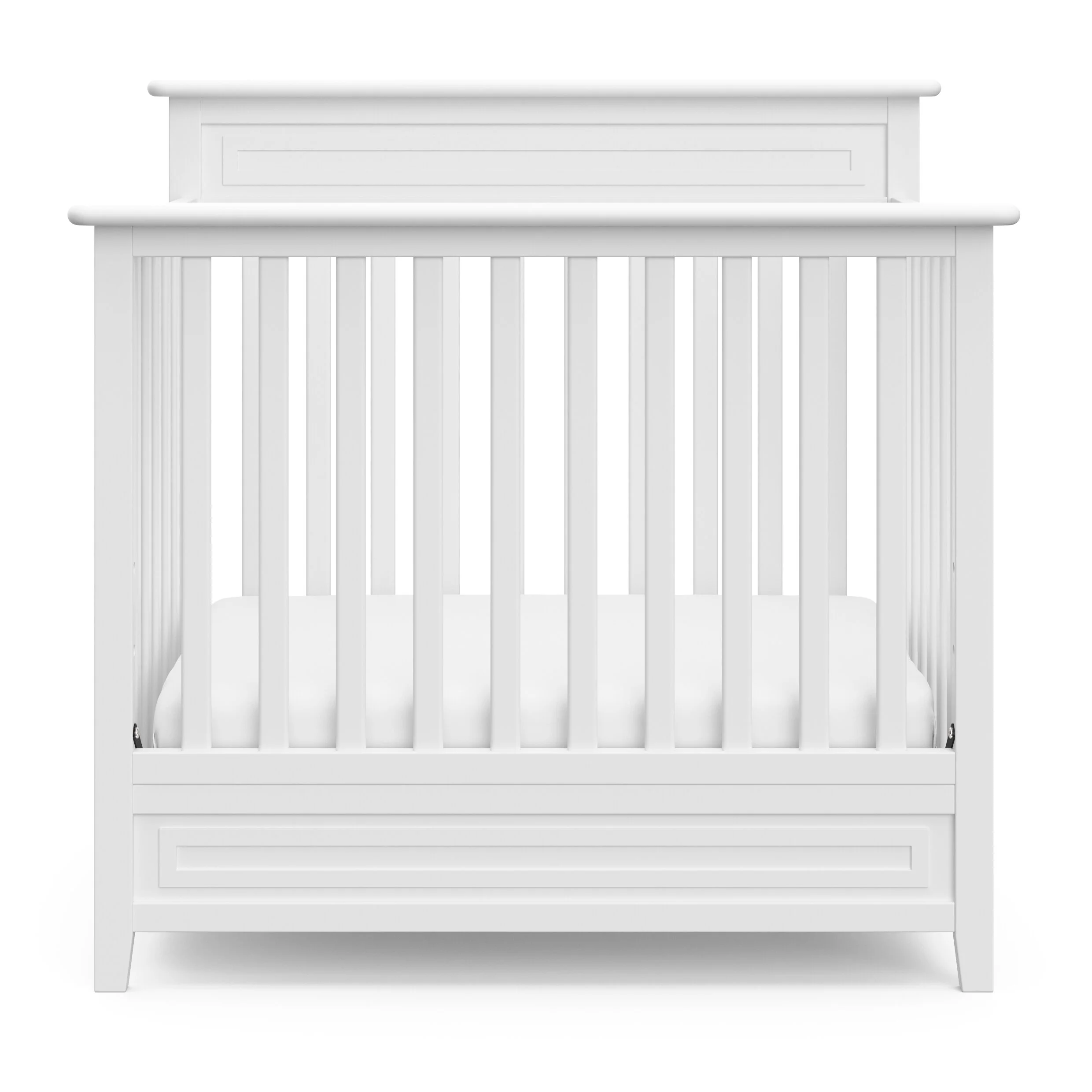 white mini crib