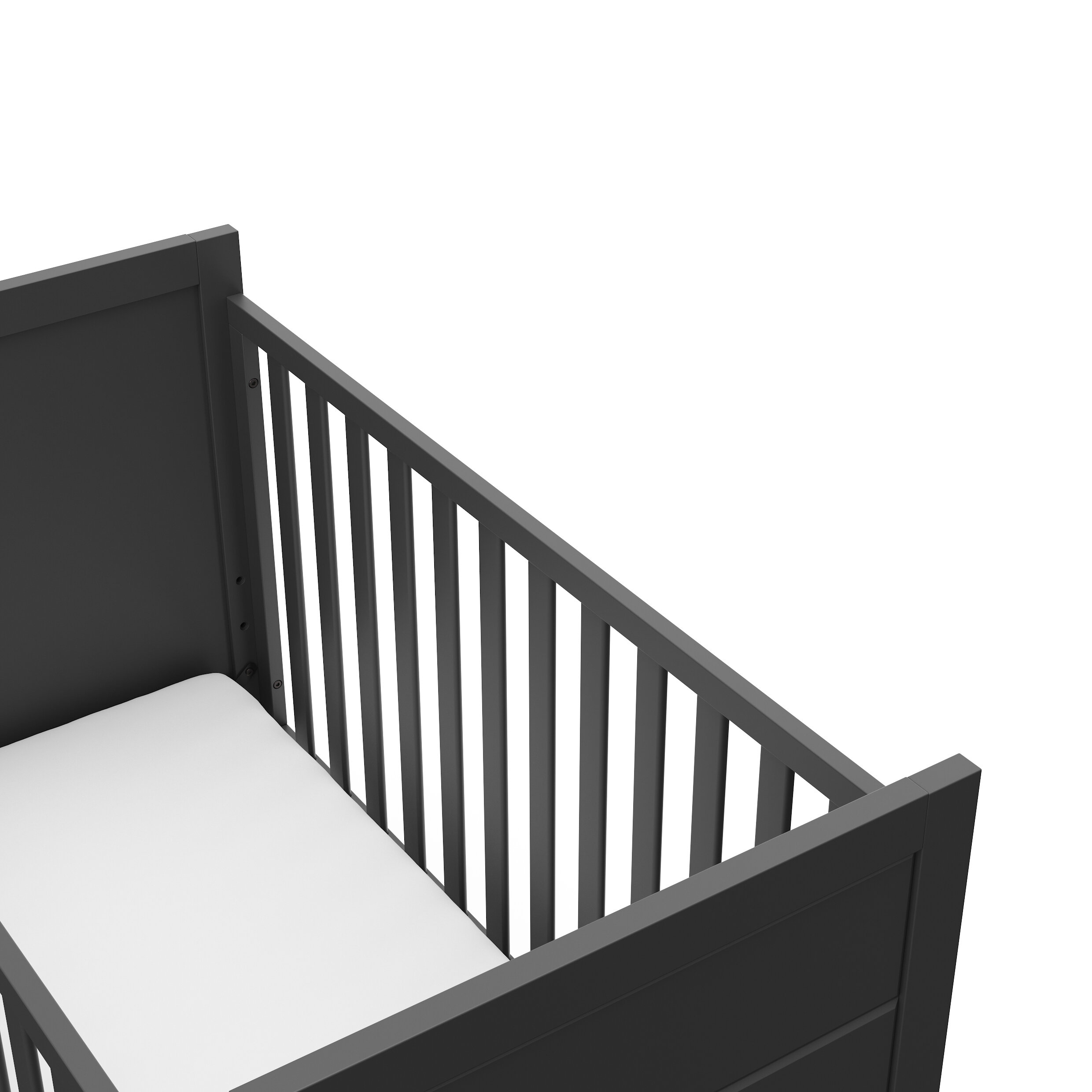 Storkcraft Nestling 3-in-1 Convertible Crib White Easily Converts to Toddler Bed and Daybed 3-Position Adjustable Mattress Support Base Planked End Panels for Transitional Style