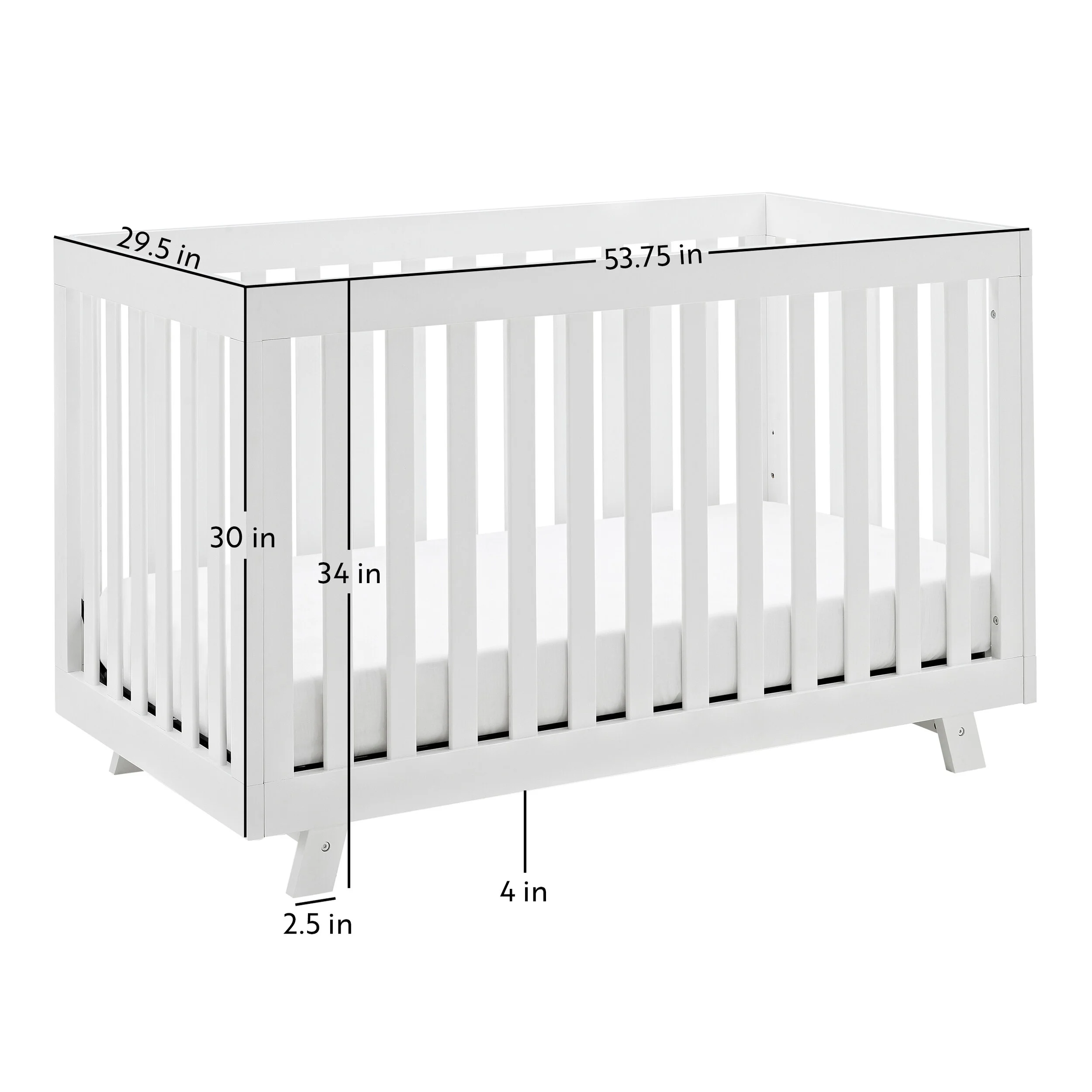 crib length width height