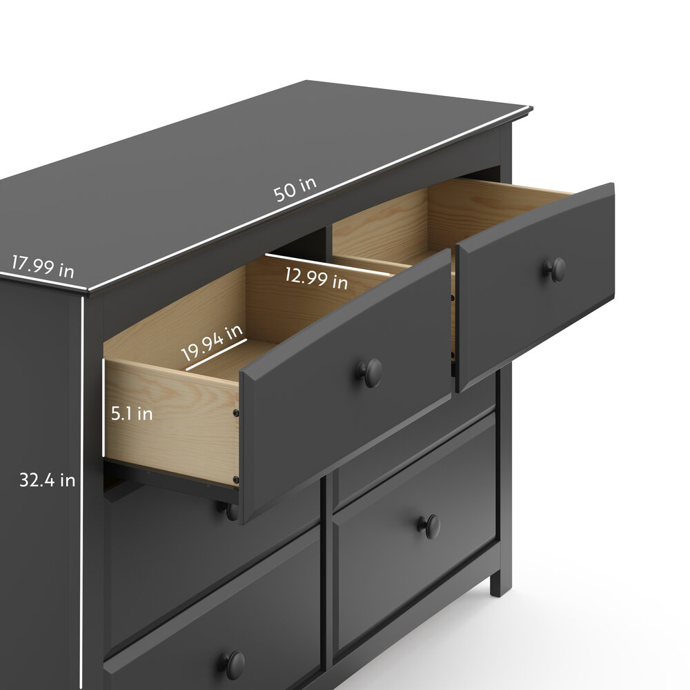 Storkcraft Kenton 6 Drawer Dresser, 5 Drawer Dresser Dimensions