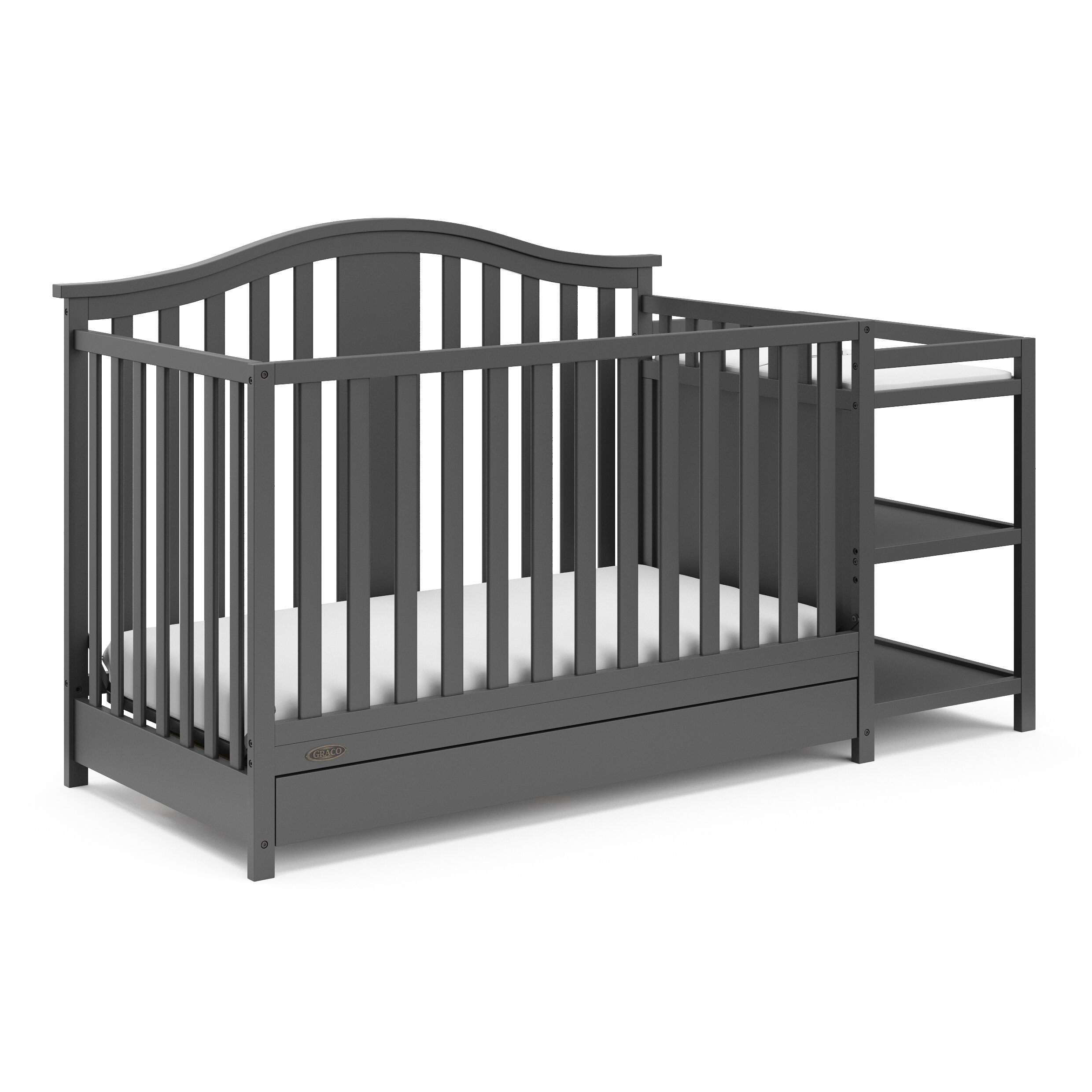 graco crib gray
