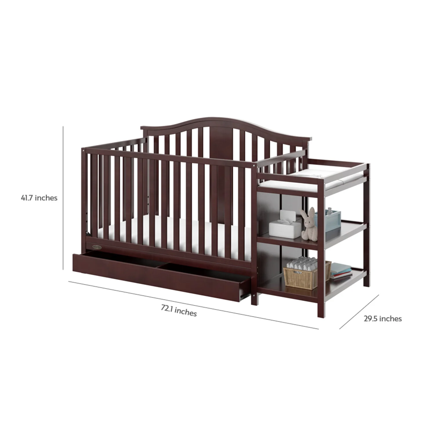 solano crib and changer with drawer