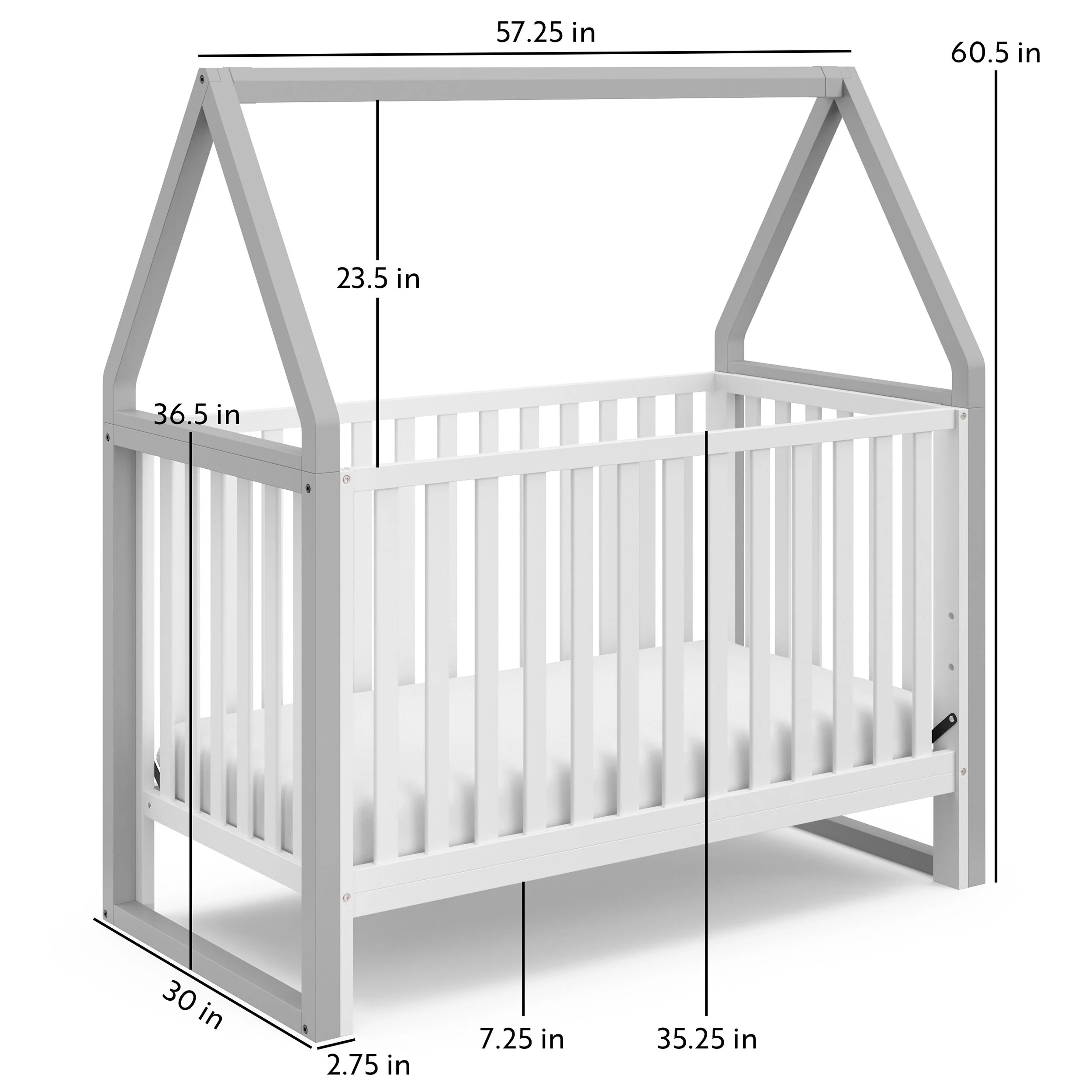 crib length width height