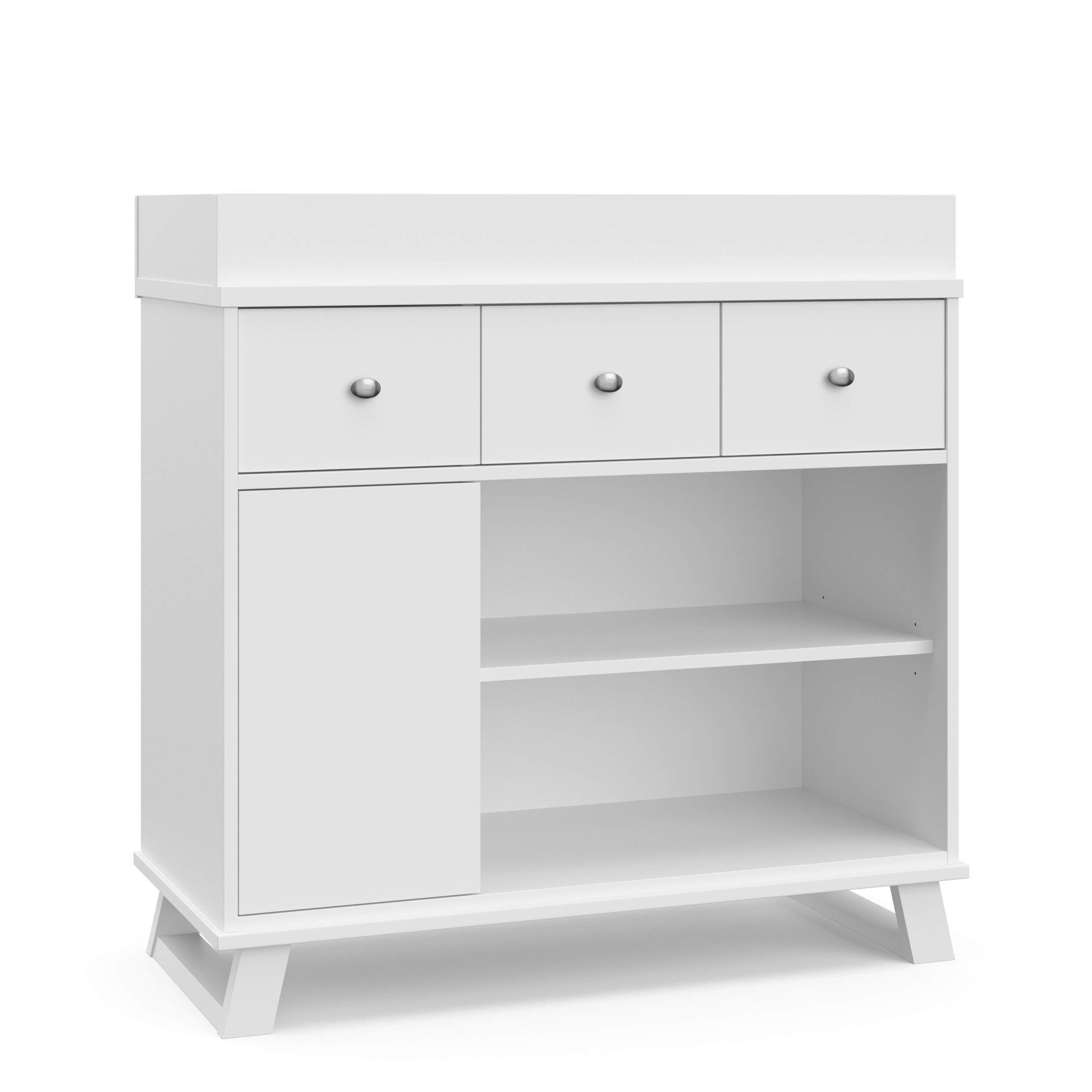 Modern Nursery Chest of Drawers Baby Changing Table Dresser Unit White Oak DR 