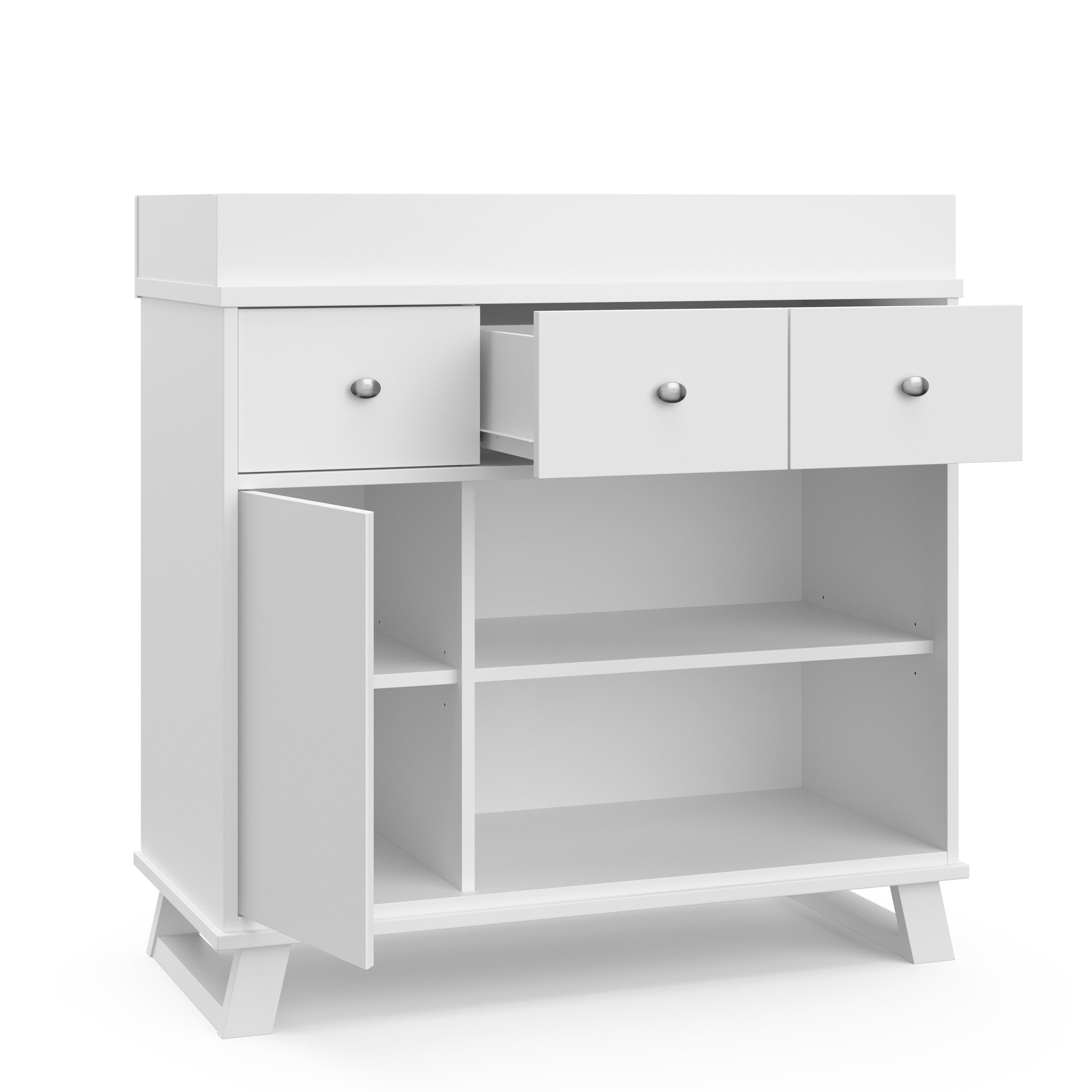 small white changing table